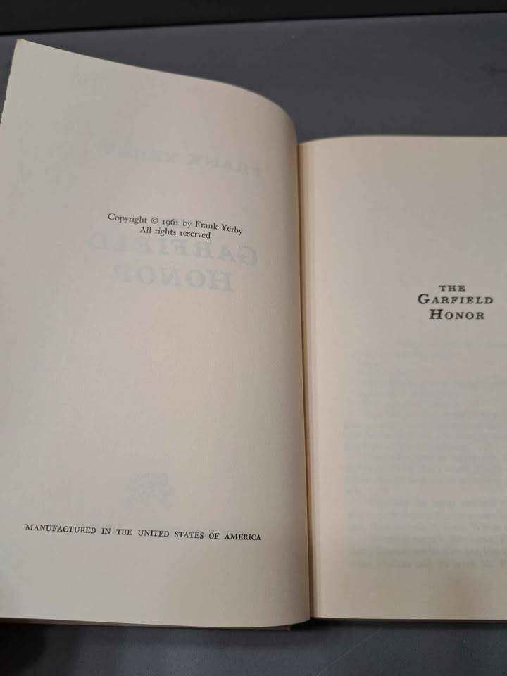 Vintage 1961 first edition of The Garfield Honor by Frank Yerby (hardcover)