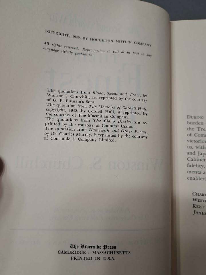 1949 The Second World War: Their Finest Hour by Winston Churchill
