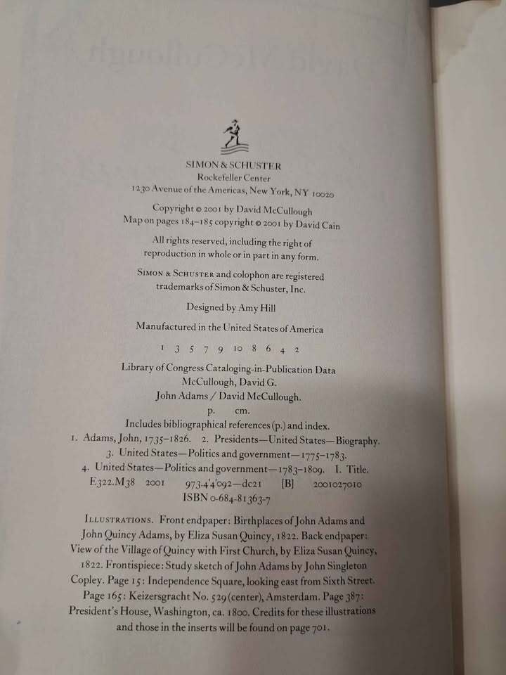 John Adams by David McCullough (2001 hardcover)