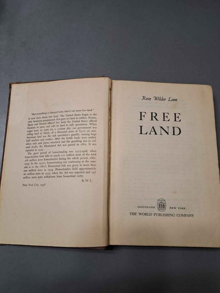 Vintage 1938 Free Land by Rose Wilder Lane