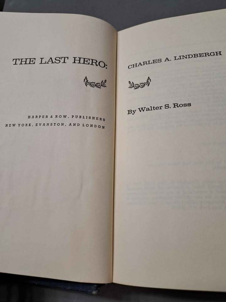 Vintage 1968 The Last Hero: Charles A Lindberg (American aviator) by Walter S Ross (hardcover)
