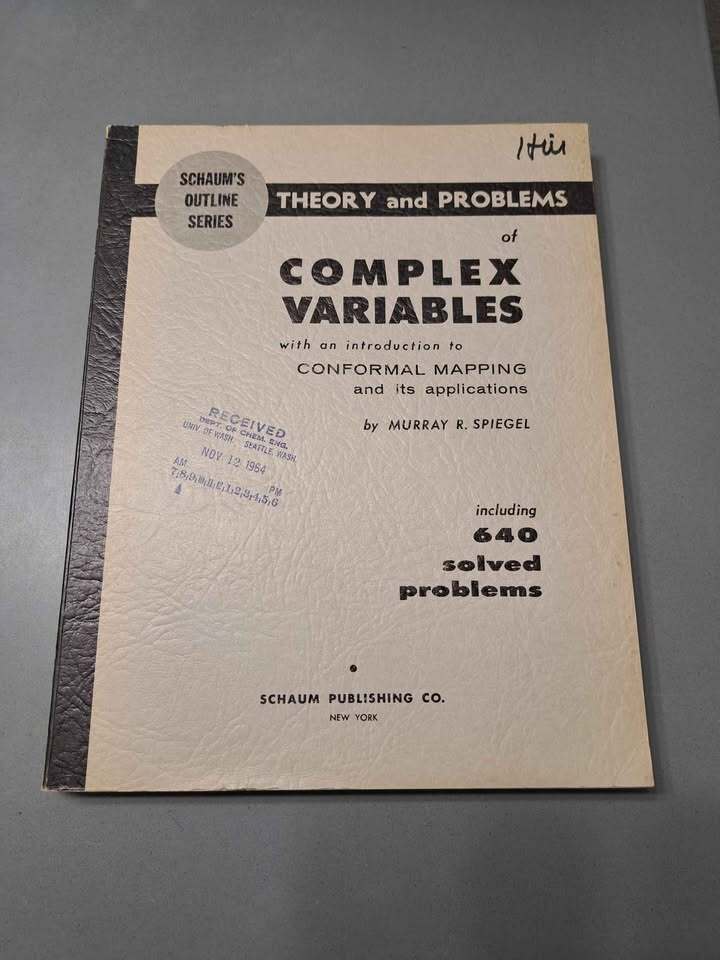 Vintage 1964 Theory and Problems of Complex Variables