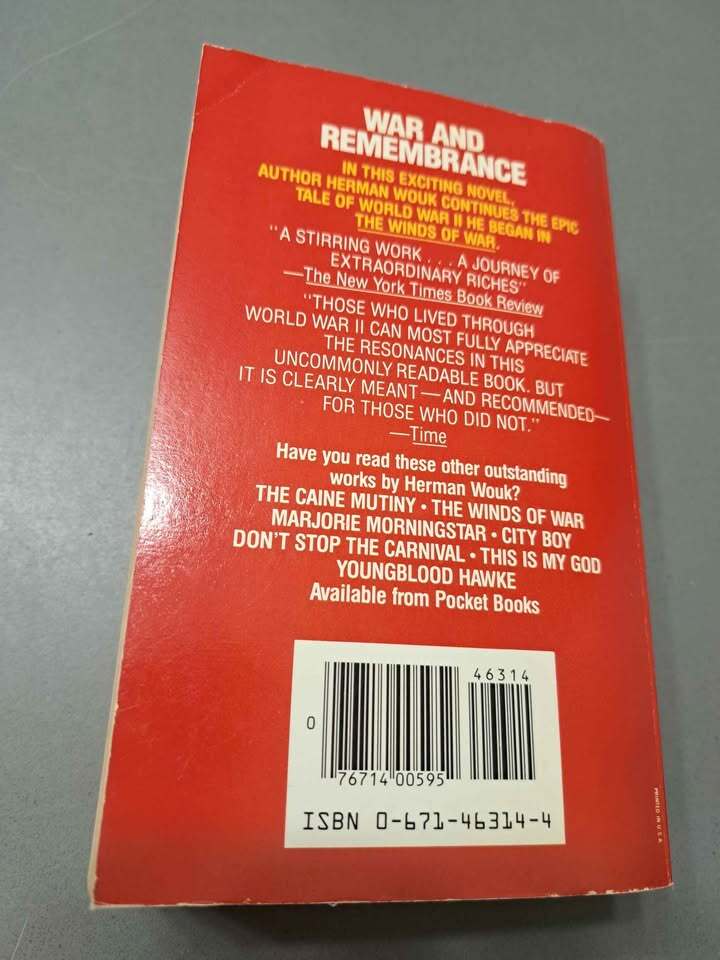 Vintage 1980 edition of War and Remembrance by Herman Wouk (paperback)