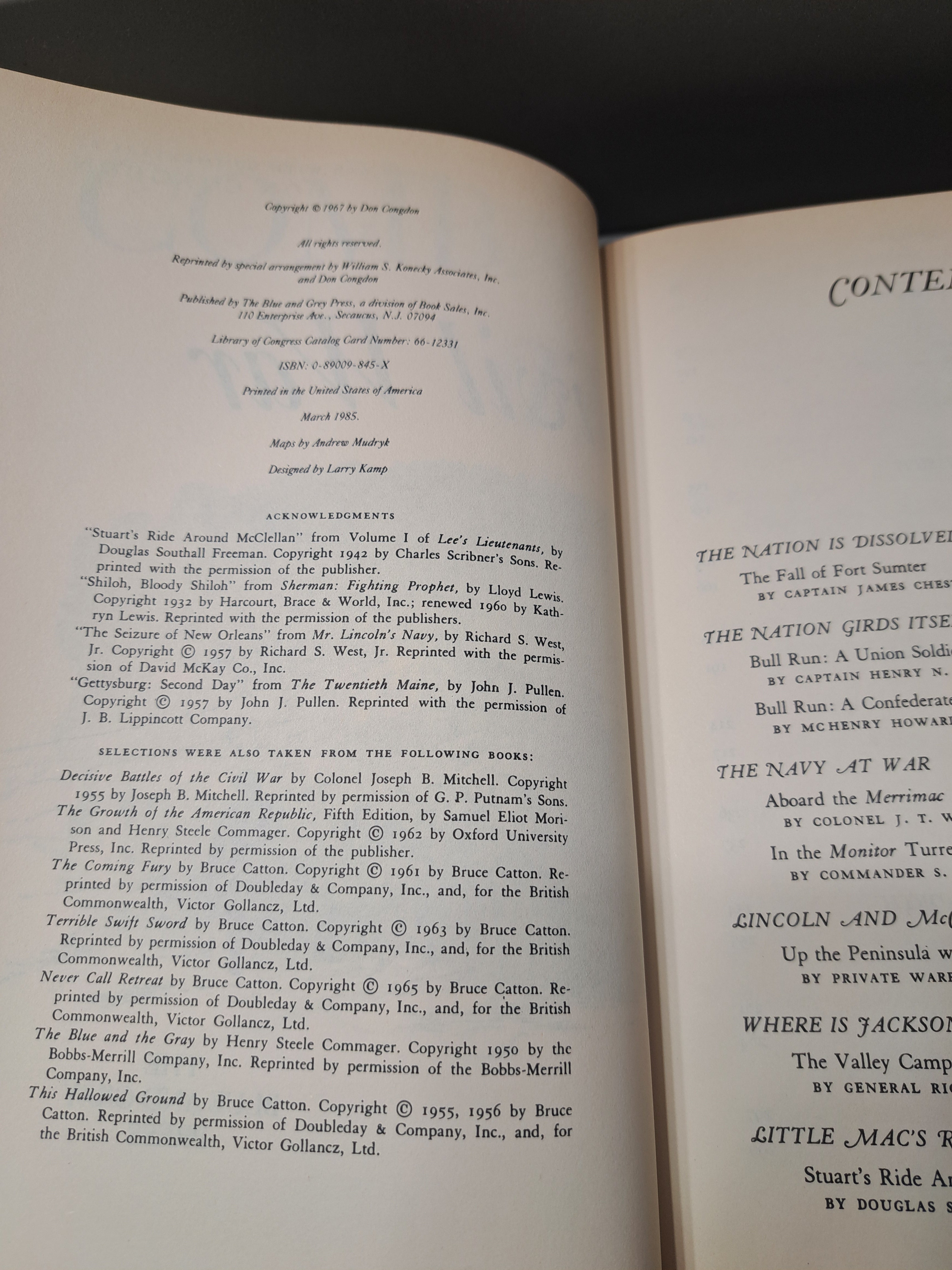 Vintage 1985 edition of Combat: The Civil War by Don Congdon