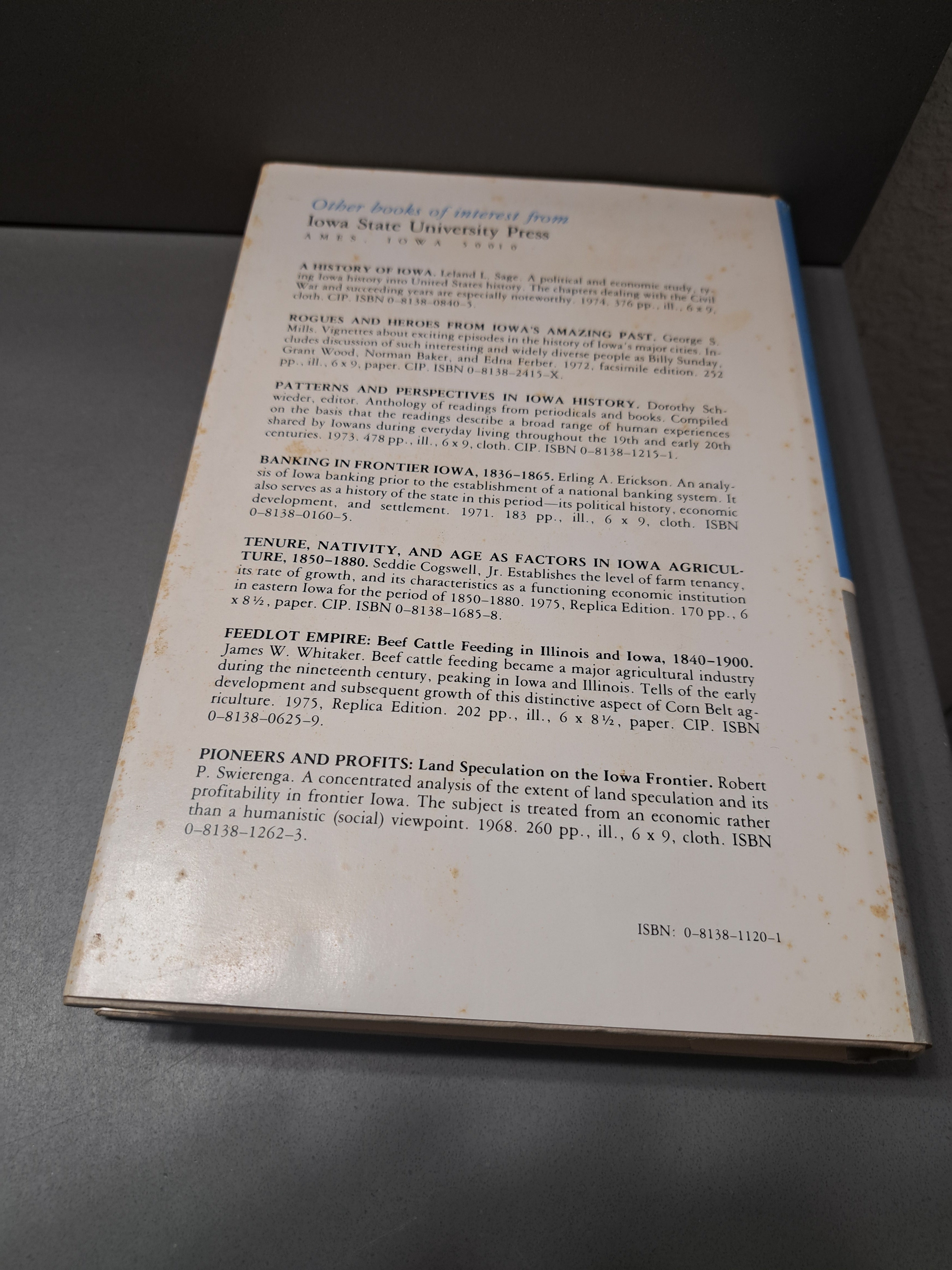 Vintage 1980 first edition of Civil War Iowa and the Copperhead Movement by Hubert H Wubben