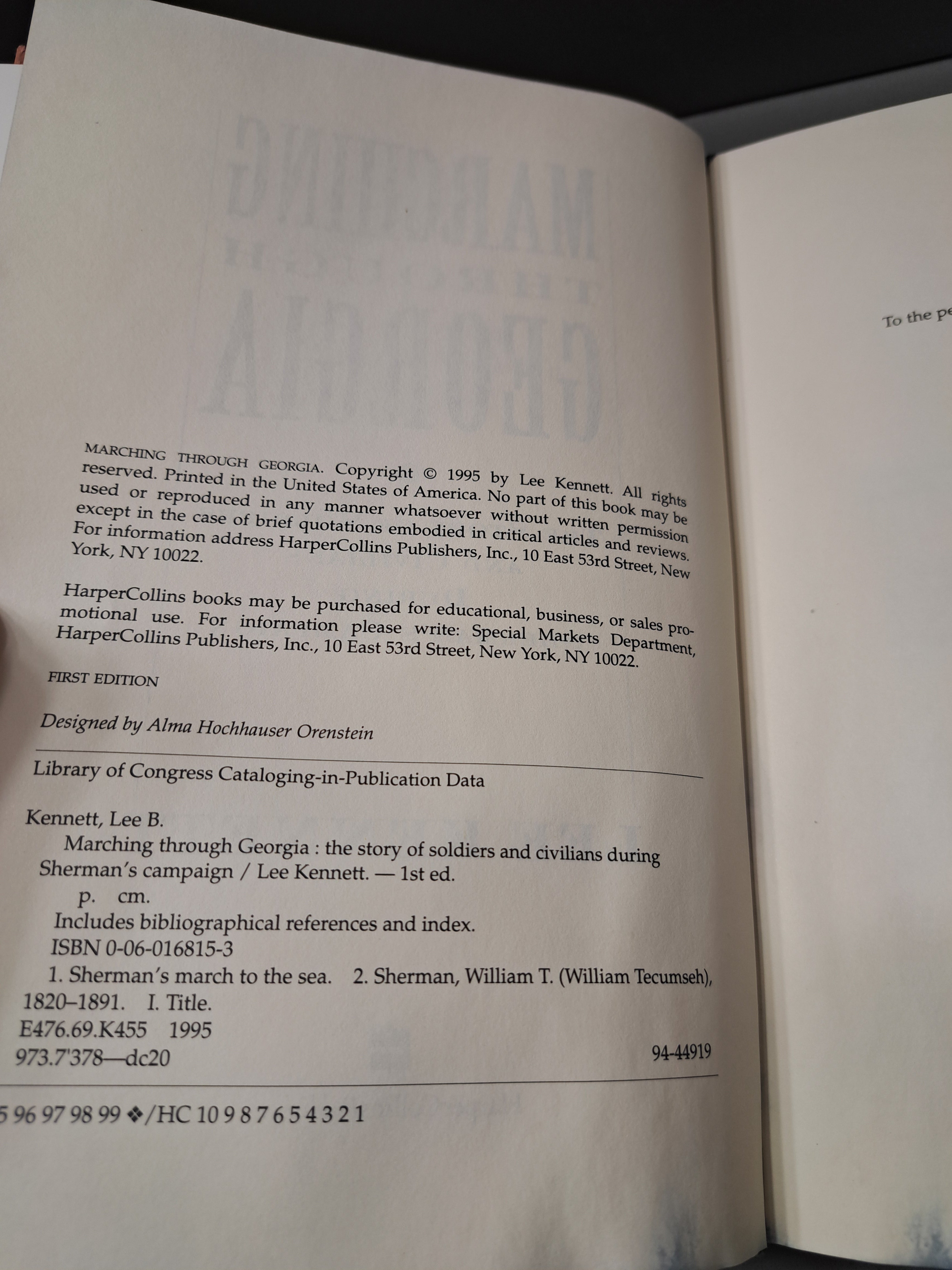 First edition of Marching Through Georgia by Lee Kennett