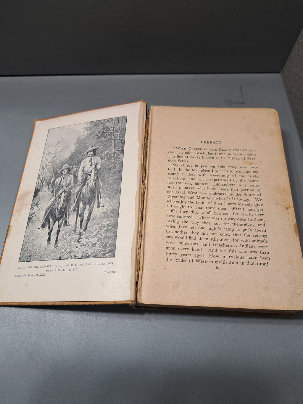 Vintage 1903 edition of With Custer in the Black Hills - A Flag of Freedom Series by Captain Ralph Bonehill