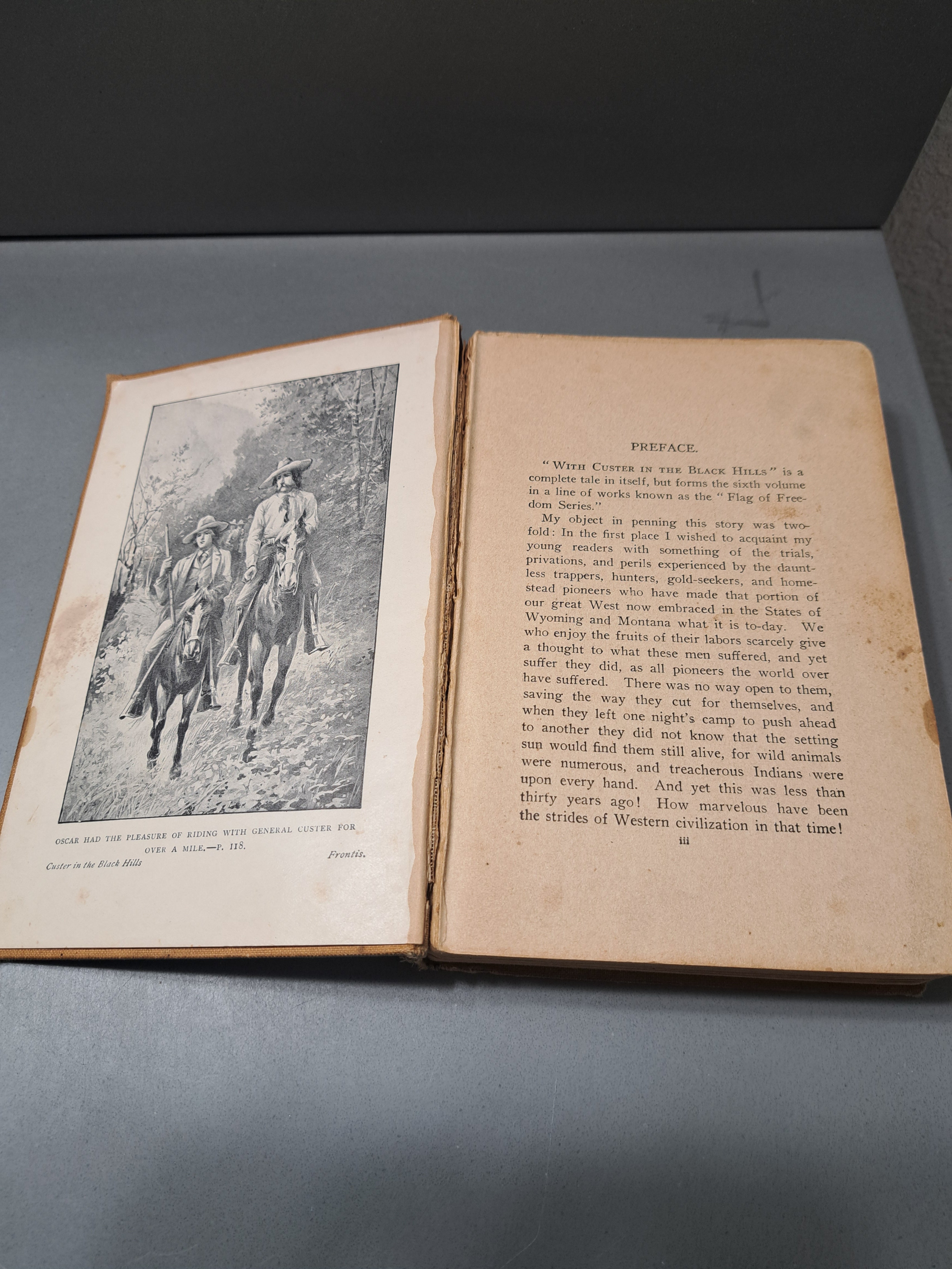 Vintage 1903 edition of With Custer in the Black Hills - A Flag of Freedom Series by Captain Ralph Bonehill