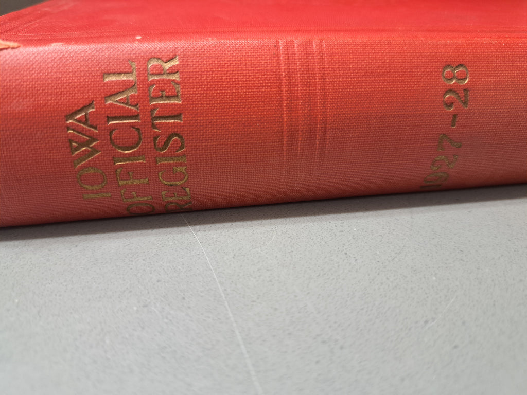 Vintage 1928 Iowa Official Register 1927-1928