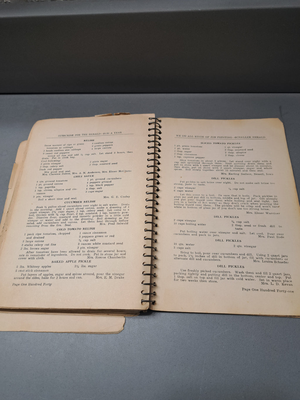 Rare 1937 The Schaller Cook Book sponsored by The Methodist Ladies Aid
