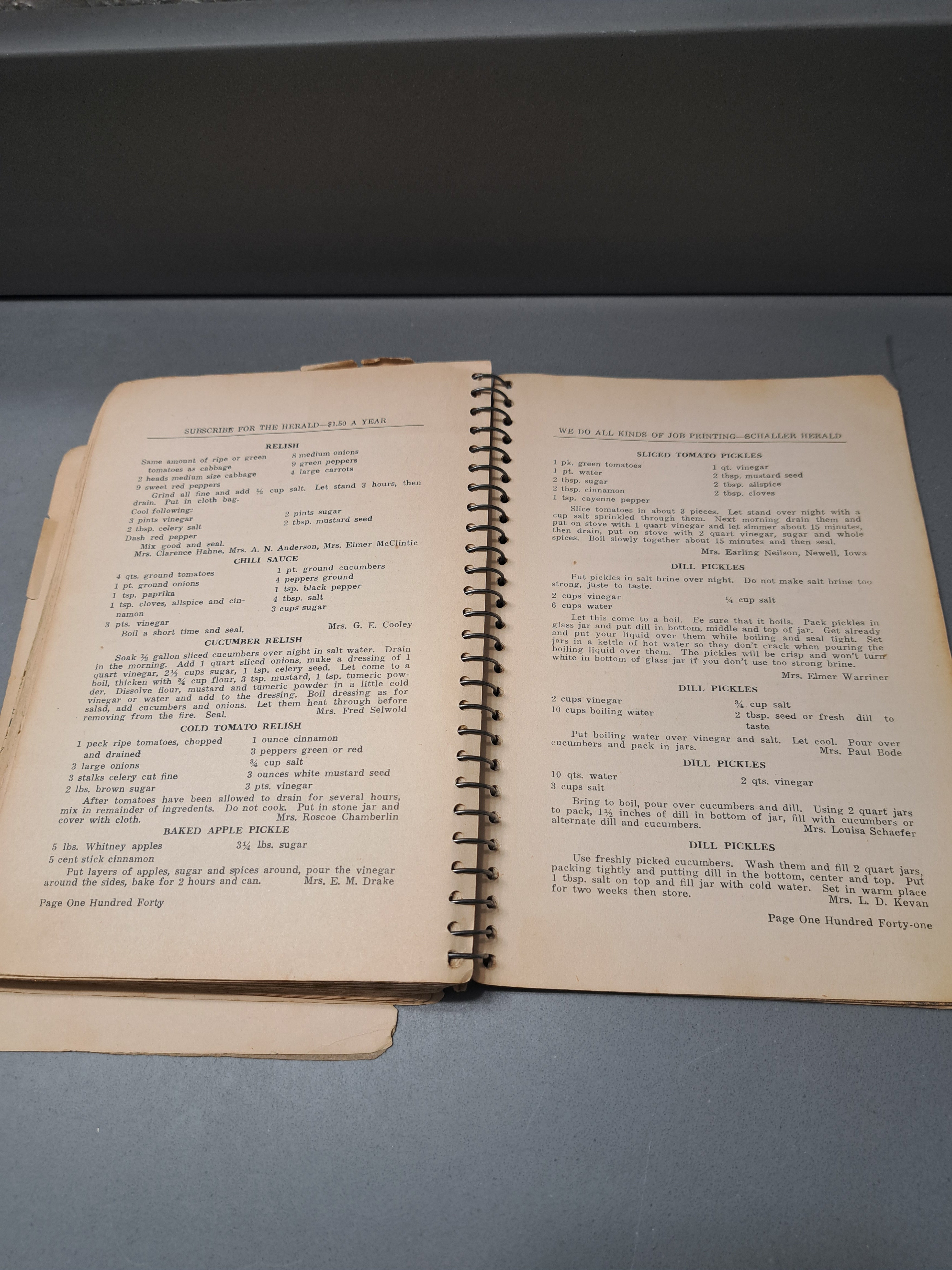 Rare 1937 The Schaller Cook Book sponsored by The Methodist Ladies Aid