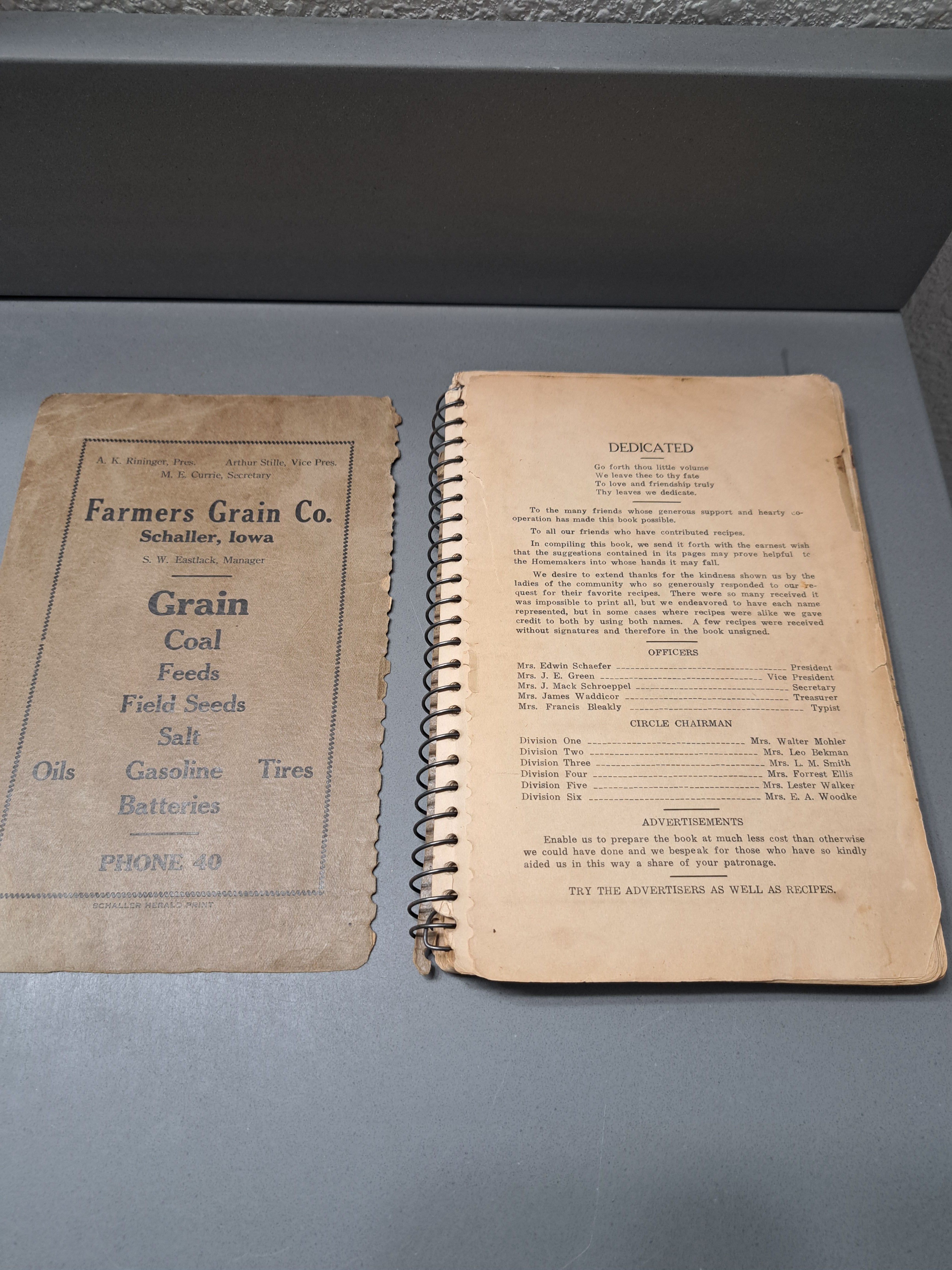 Rare 1937 The Schaller Cook Book sponsored by The Methodist Ladies Aid