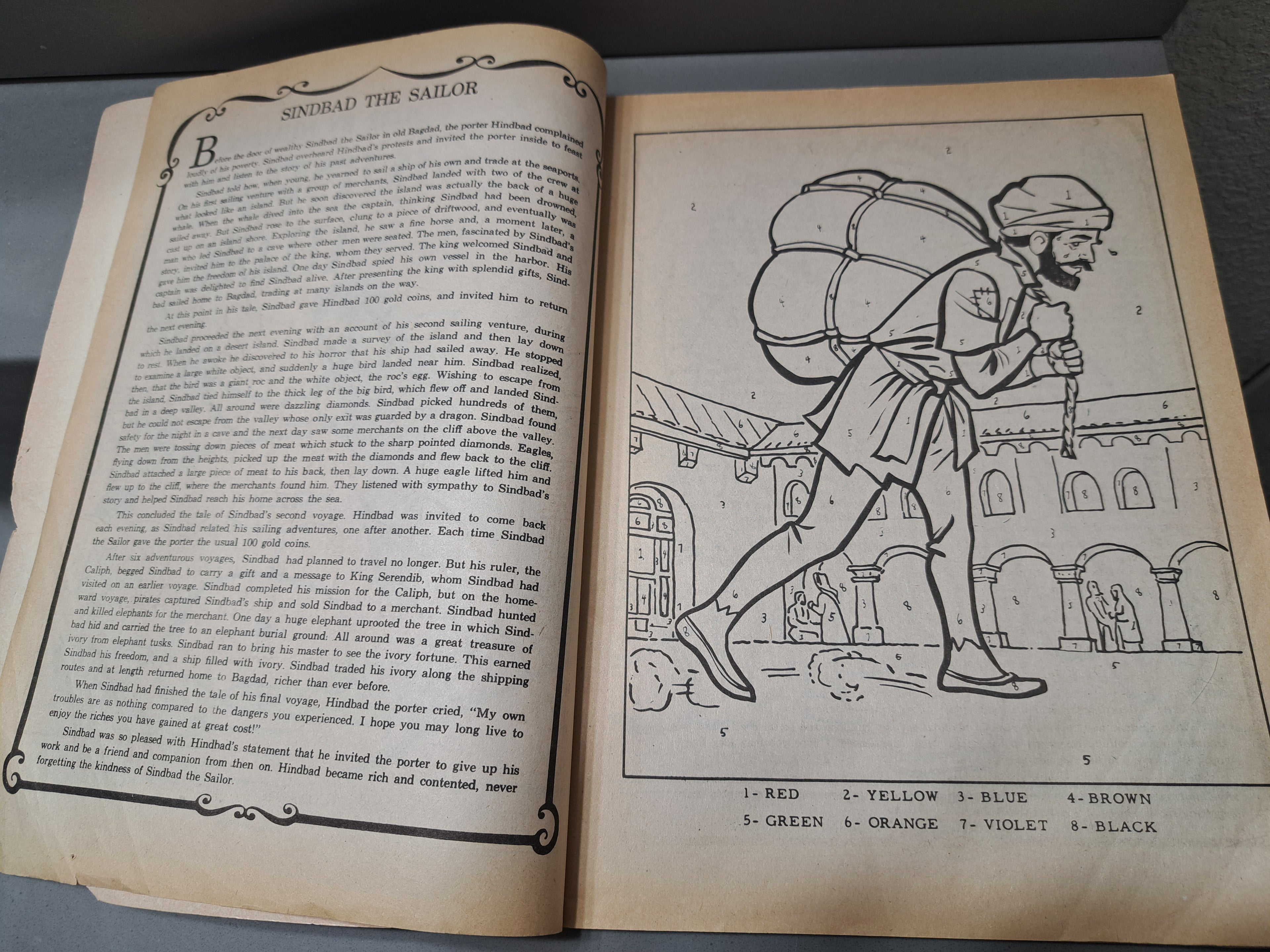 Vintage Color by Number: With a Complete Story of Sinbad the Sailor