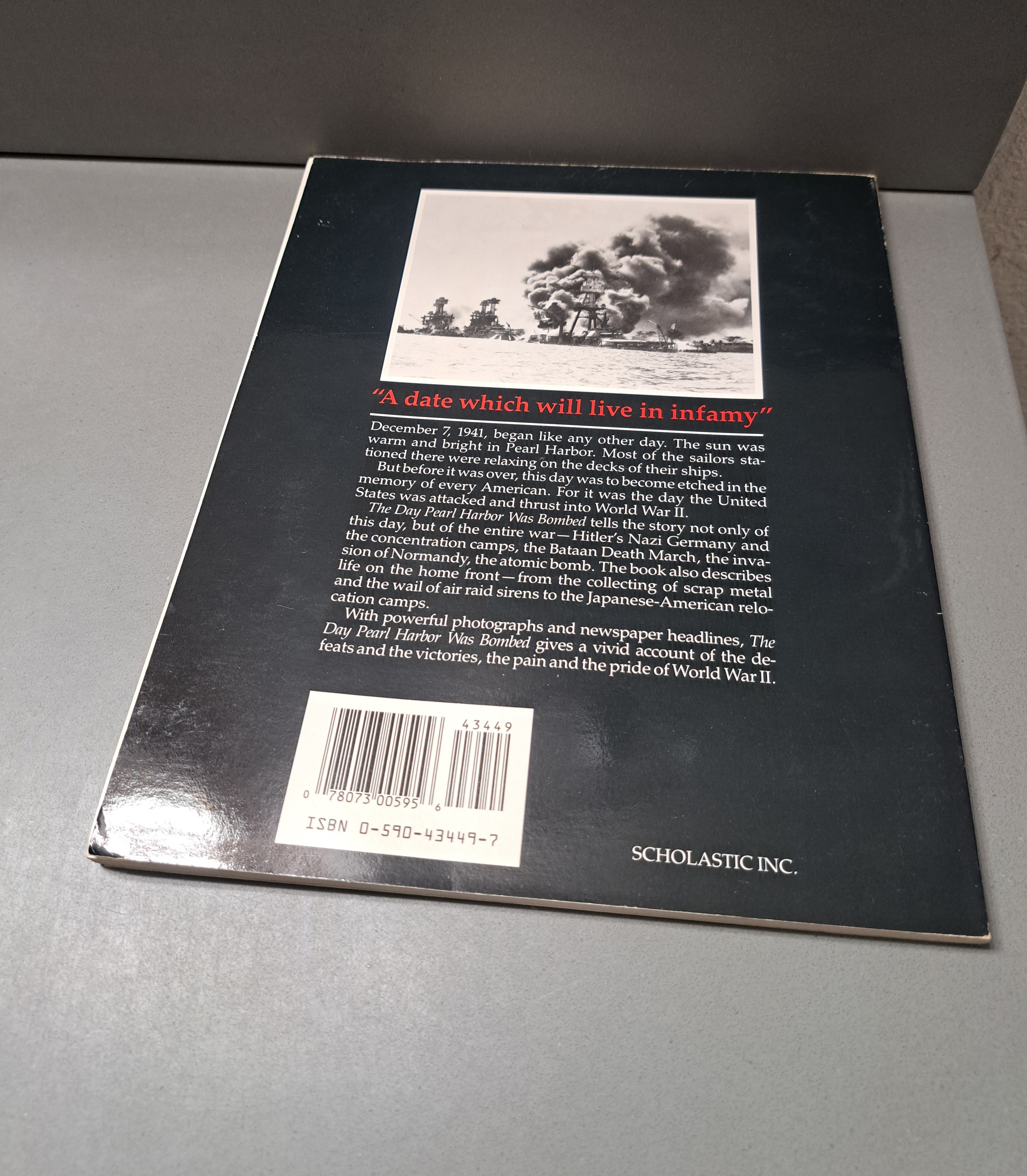 Vintage 1991 first edition of The Day Pearl Harbor Was Bombed: A Photo History of World War II by George Sullivan