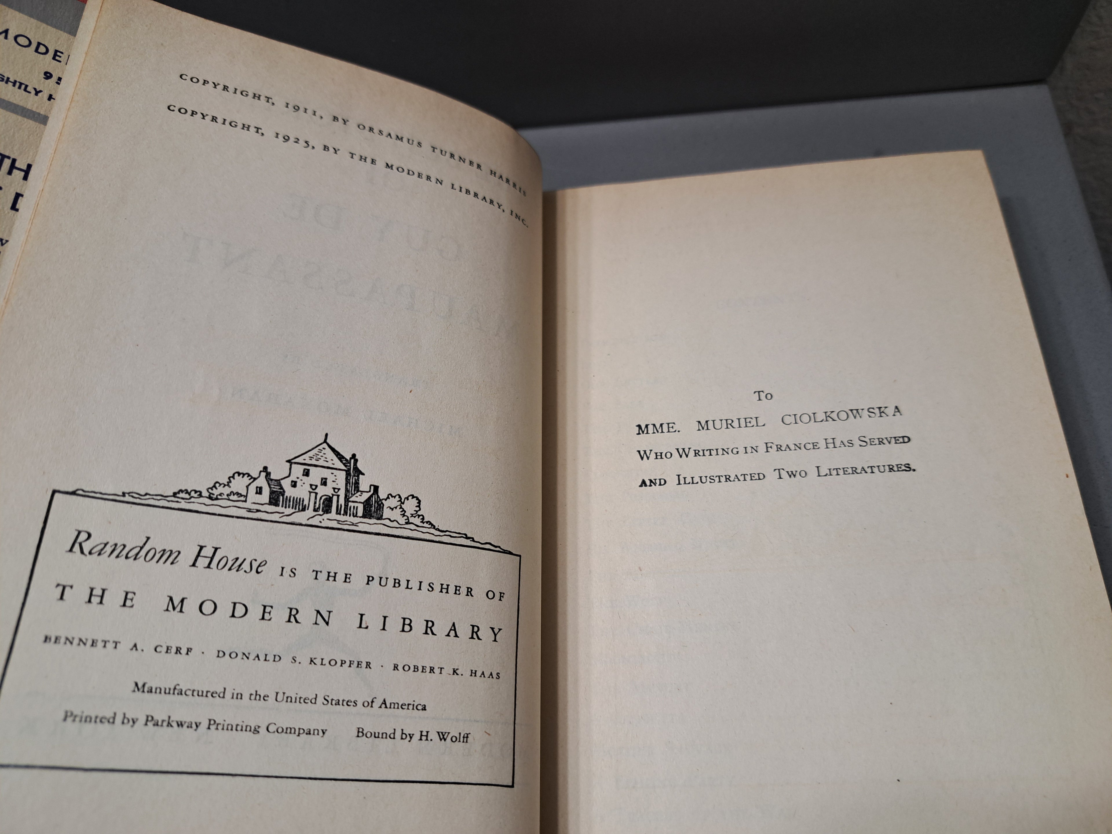 Vintage 1925 The Best Stories of de Maupassant edited and translated by Michael Monahan