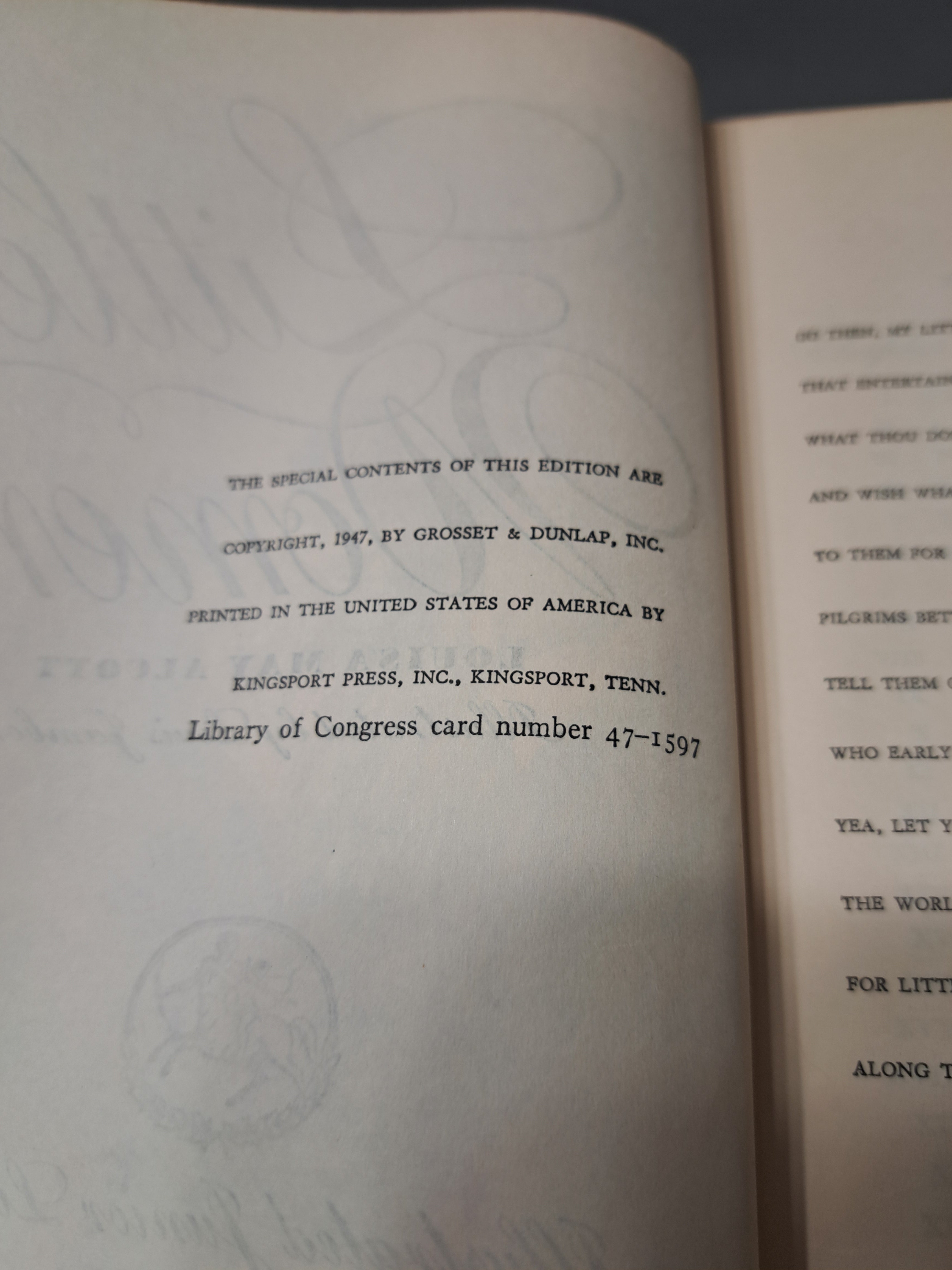 Vintage 1947 first edition of Little Women by Louisa May Alcott