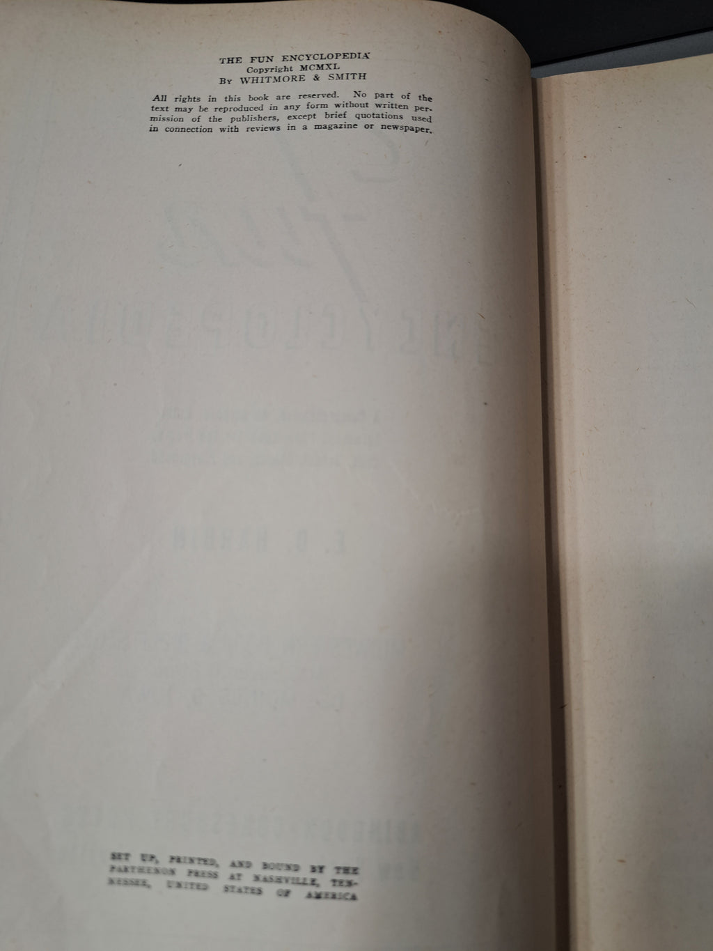 Vintage 1940 The Fun Encyclopedia by E O Harbin
