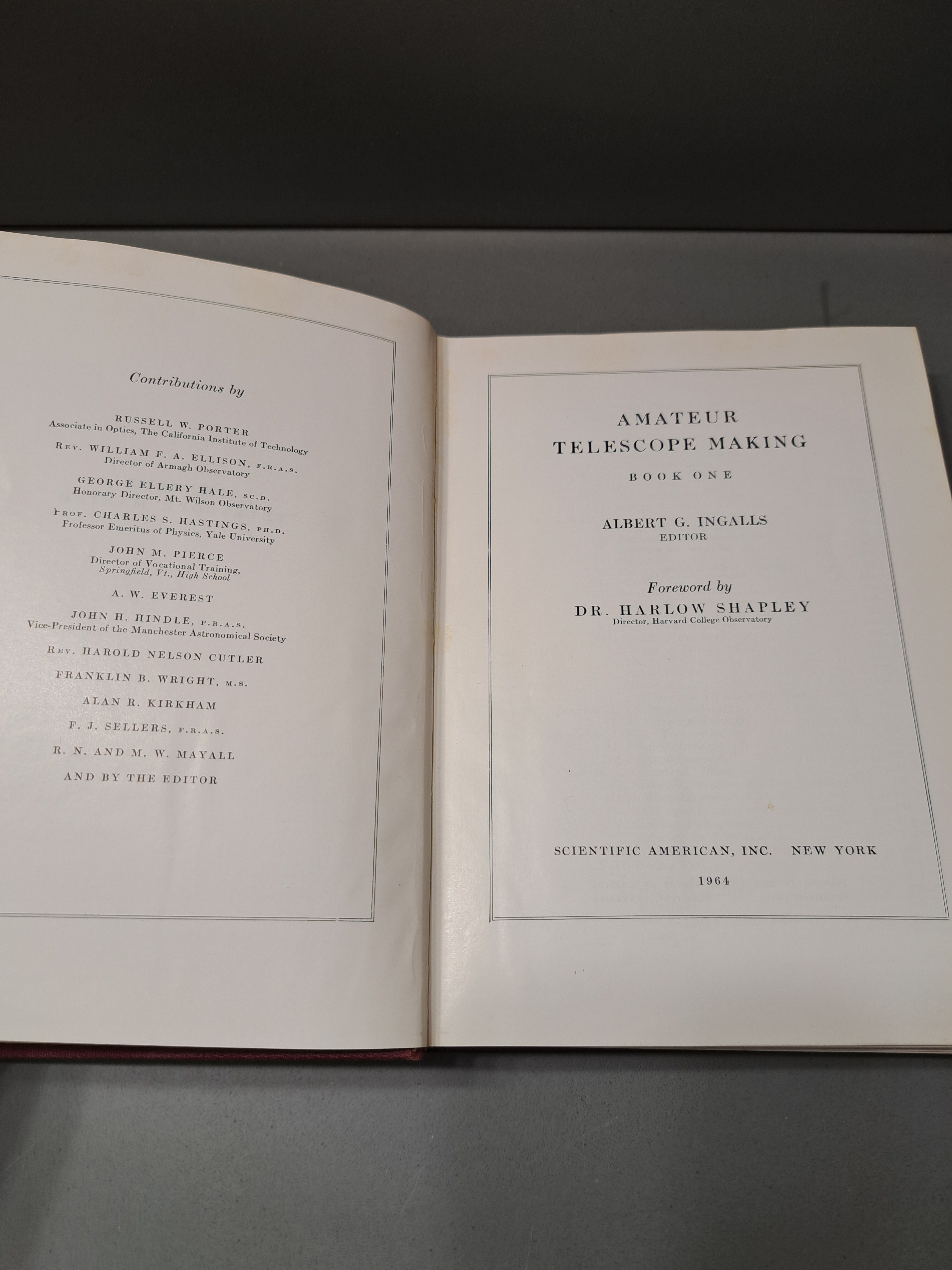 Vintage 1964 Amateur Telescope Making Book One edited by Albert G Ingalls