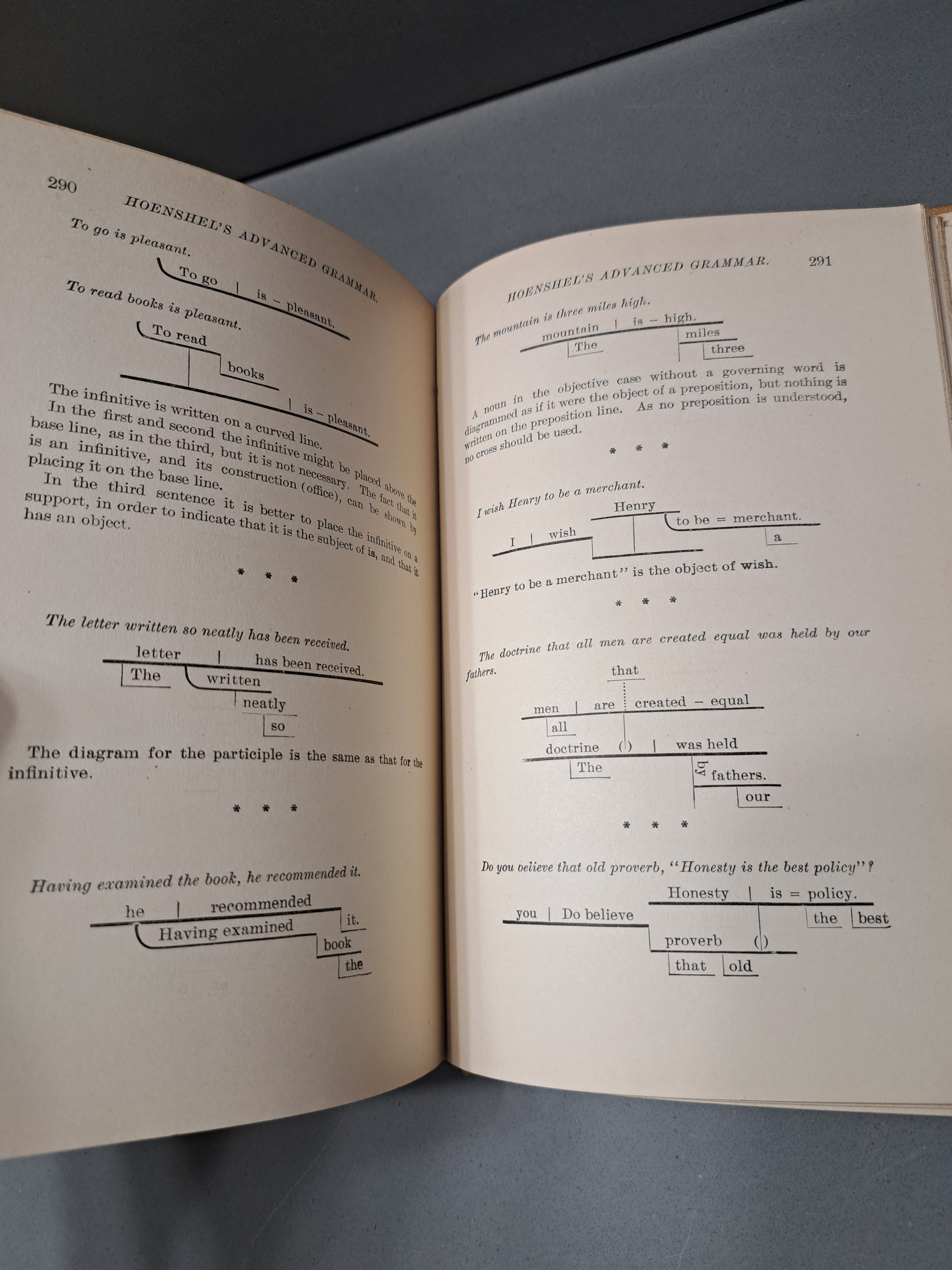 Vintage 1899 Advanced Grammar by E. J. Hoenshel