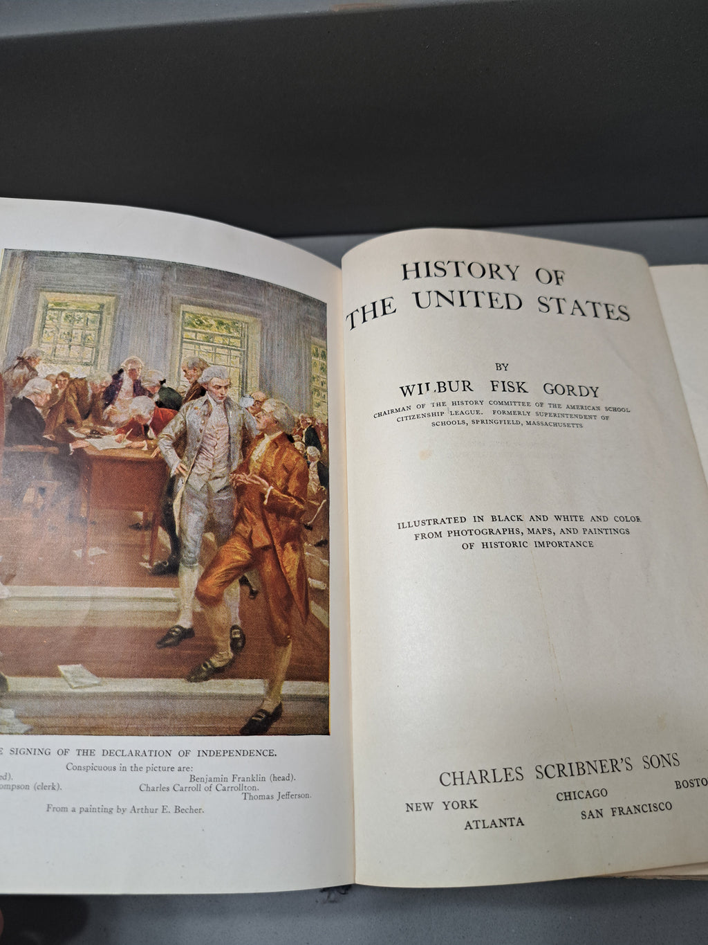 Vintage 1925 History of the United States by Wilbur Fisk Gordy