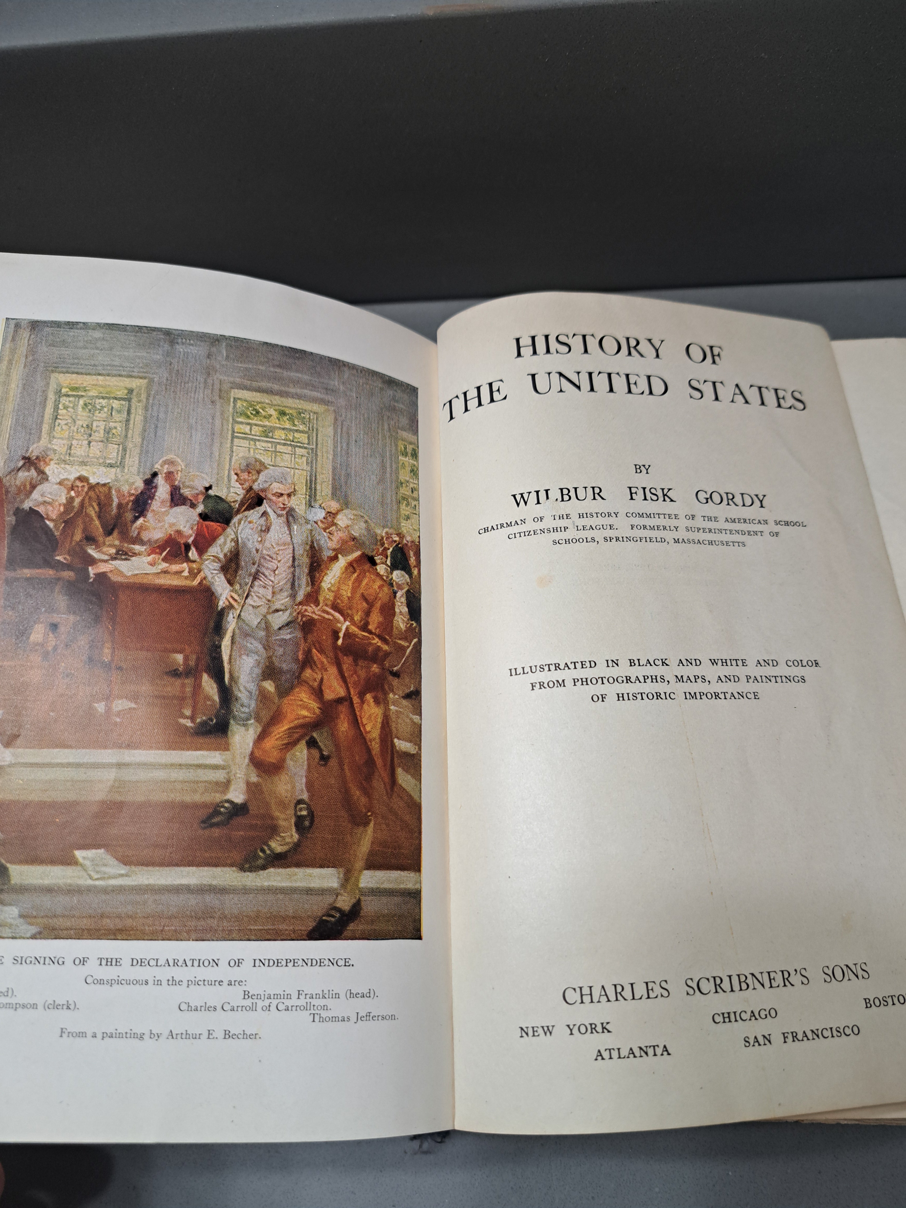 Vintage 1925 History of the United States by Wilbur Fisk Gordy