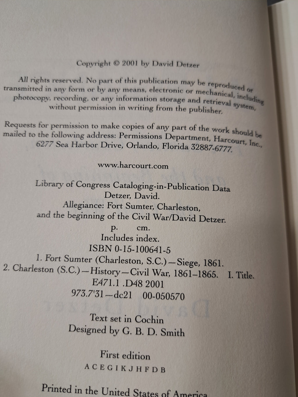Allegiance: Fort Sumter, Charleston, and the Beginning of the Civil War by David Detzer