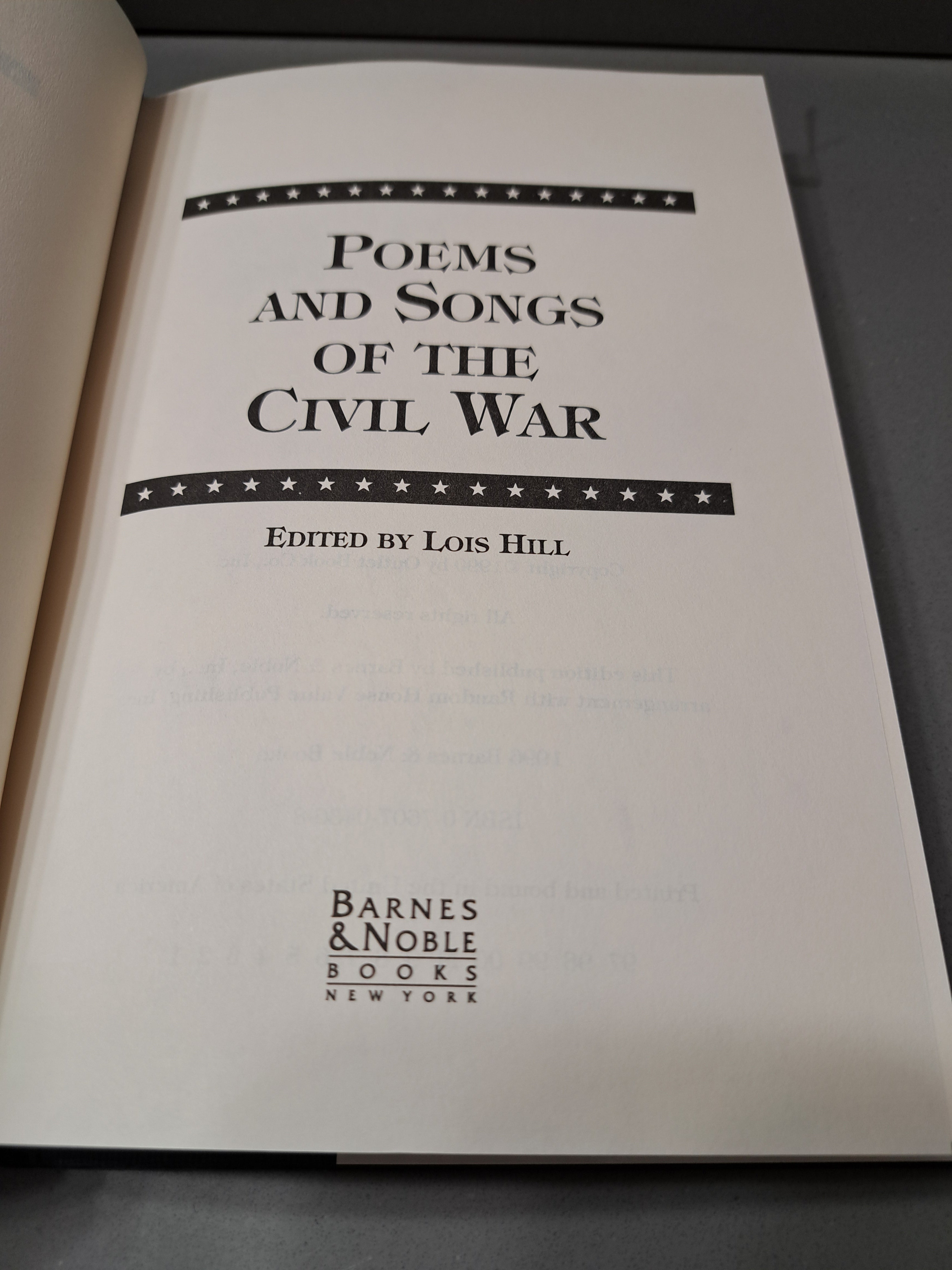 Poems and Songs of the Civil War edited by Lois Hill