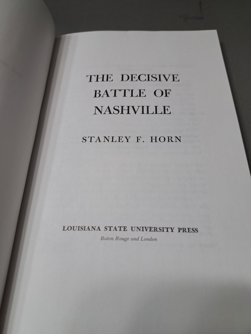 Vintage 1984 The Decisive Battle of Nashville by Stanley F Horn