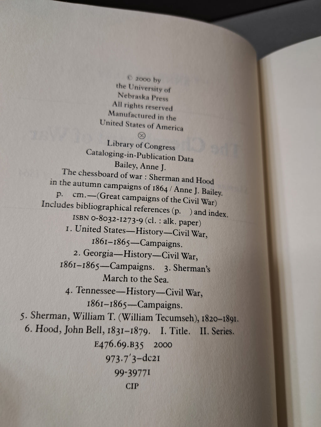 First edition of The Chessboard of War by Anne J Bailey