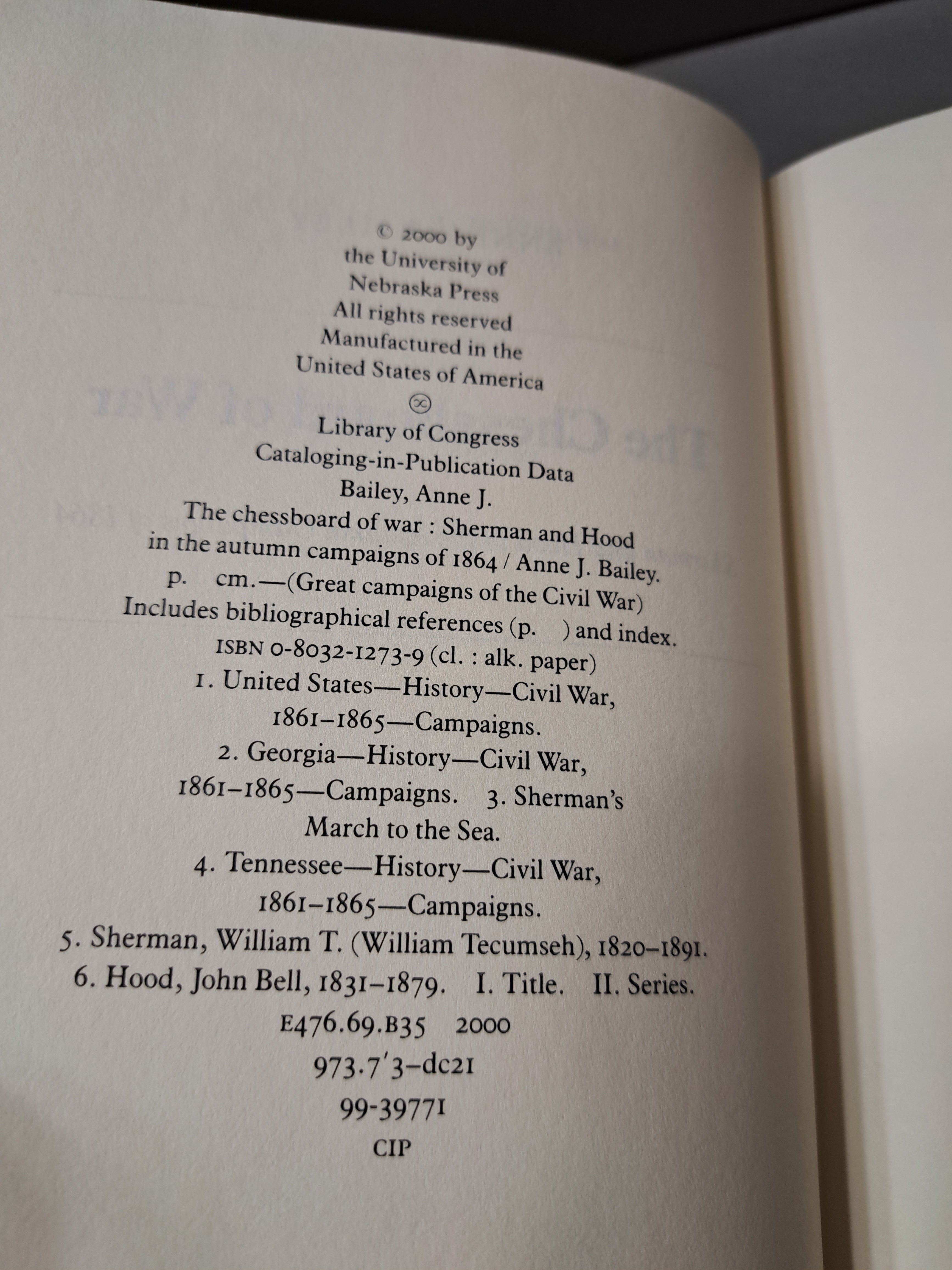 First edition of The Chessboard of War by Anne J Bailey