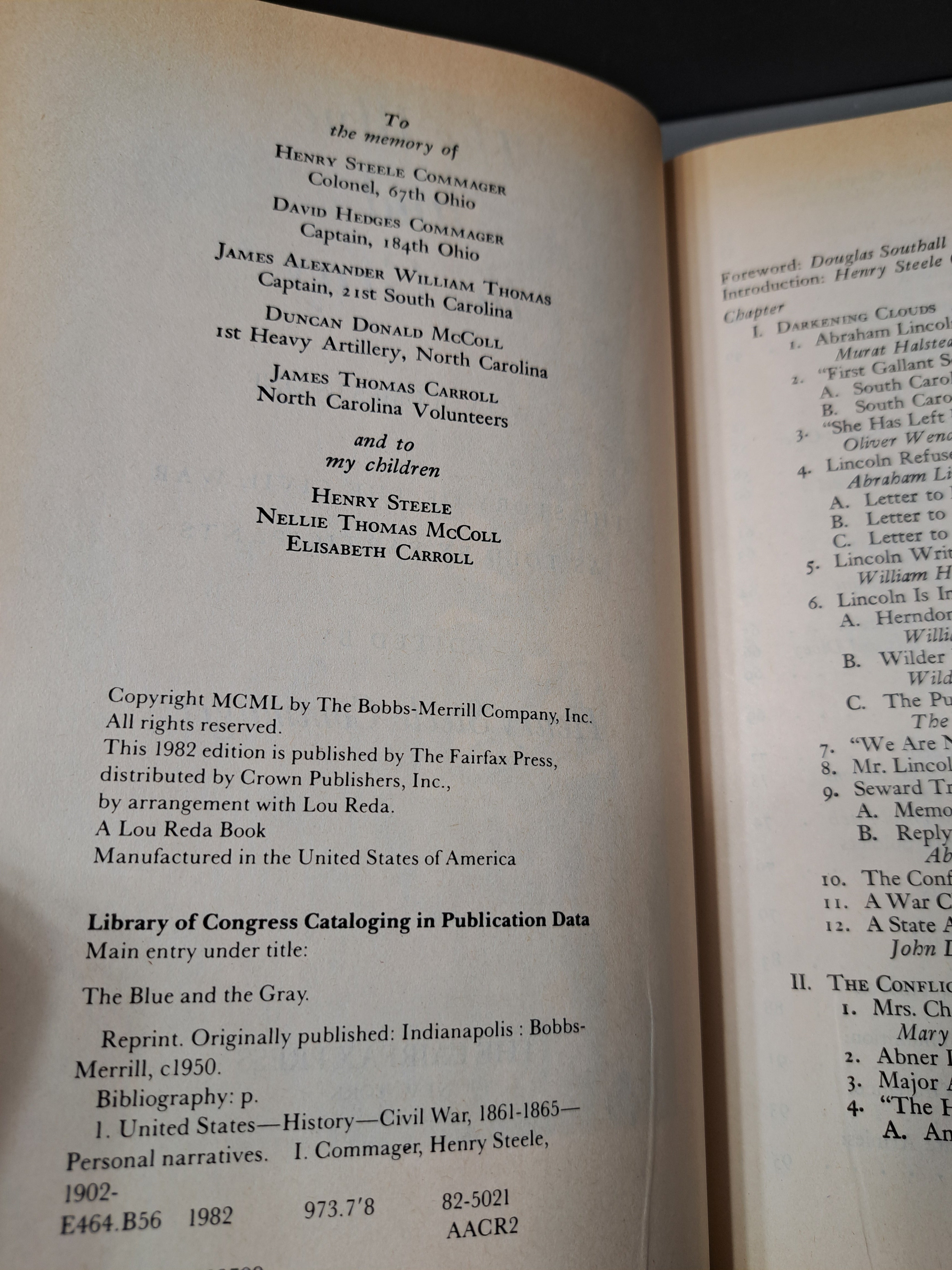 Vintage 1982 Henry Steele Commager The Blue and The Gray Two Volumes in One 49 pages of Illustrations