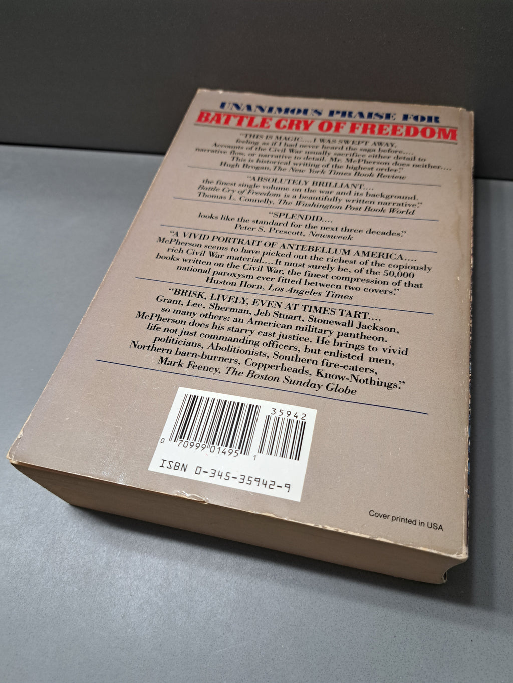 Vintage 1989 Battle Cry of Freedom: The Civil War Era by James M McPherson