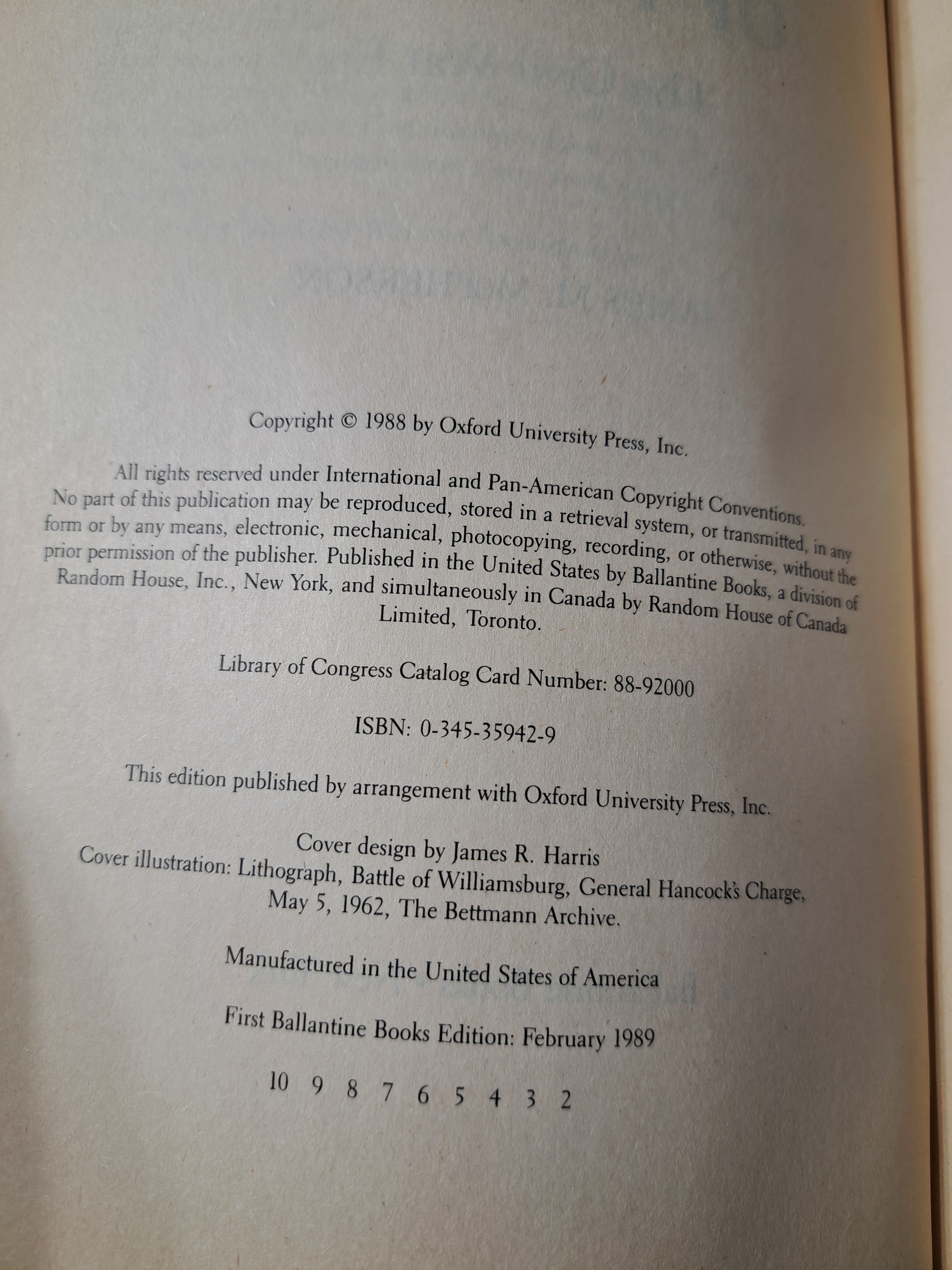 Vintage 1989 Battle Cry of Freedom: The Civil War Era by James M McPherson