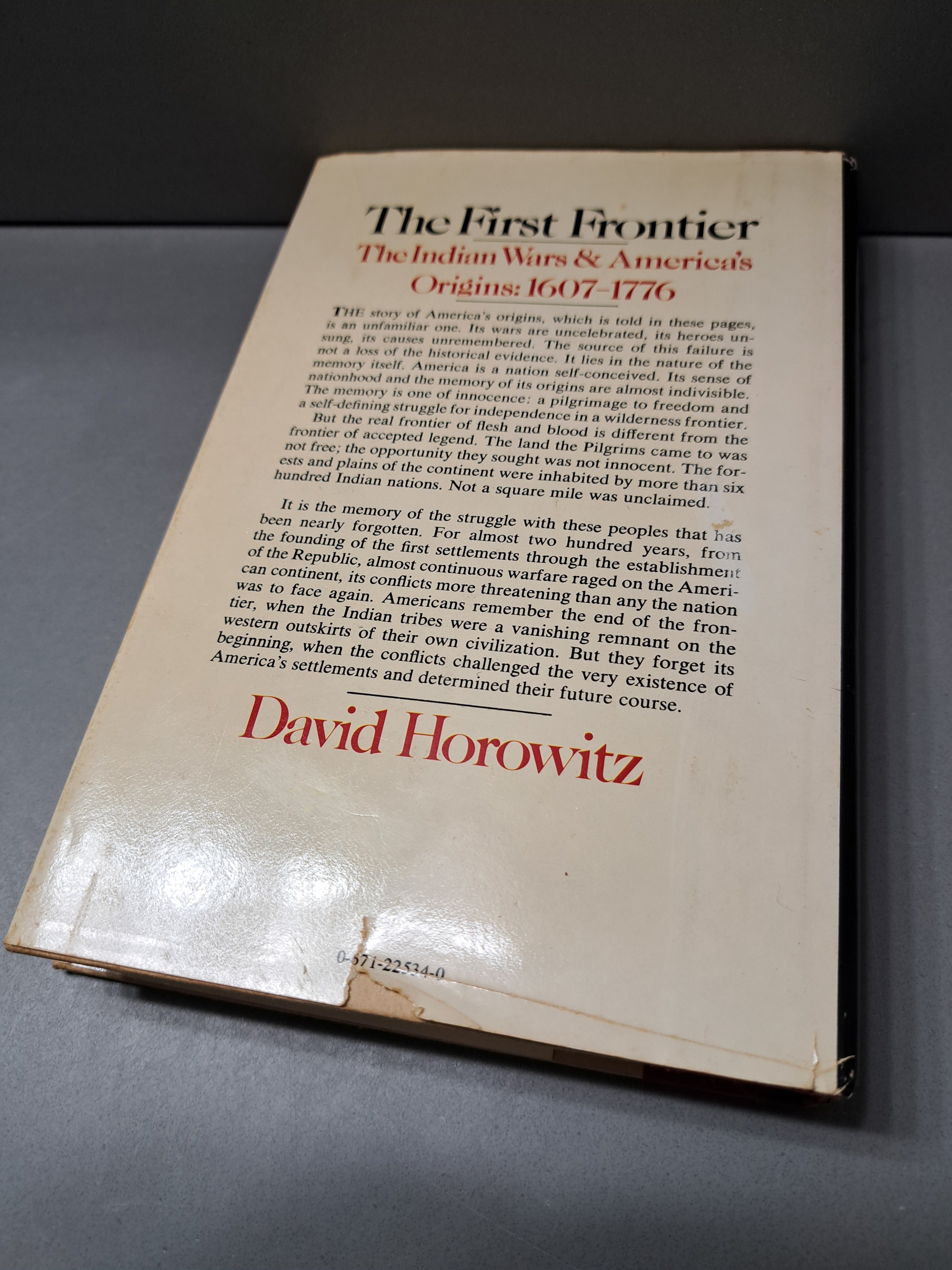 Vintage 1978 The First Frontier: The Indian Wars & America's Origins 1607-1776 by David Horowitz