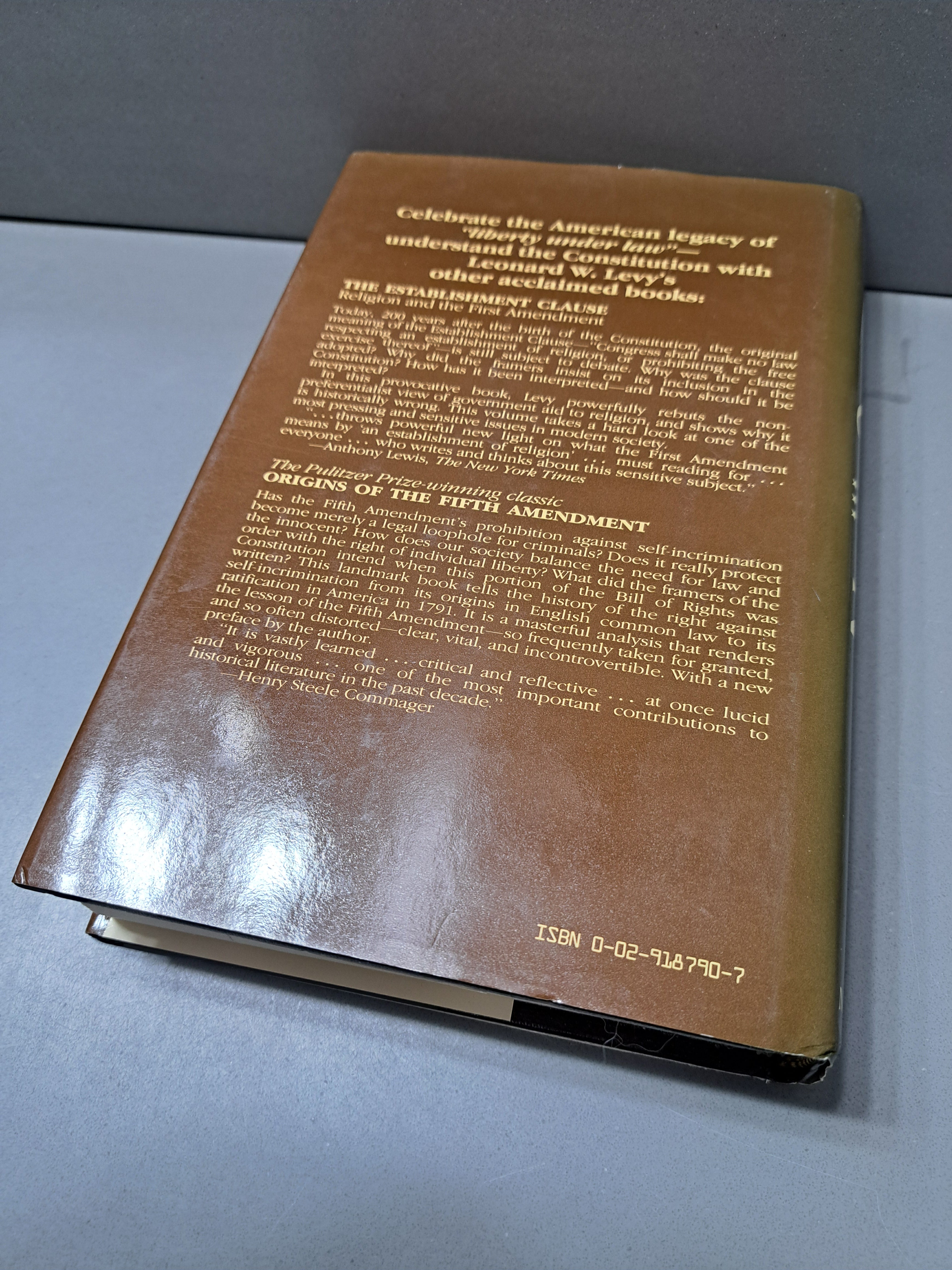 Vintage 1987 first edition of The Framing and Ratification of the Constitution