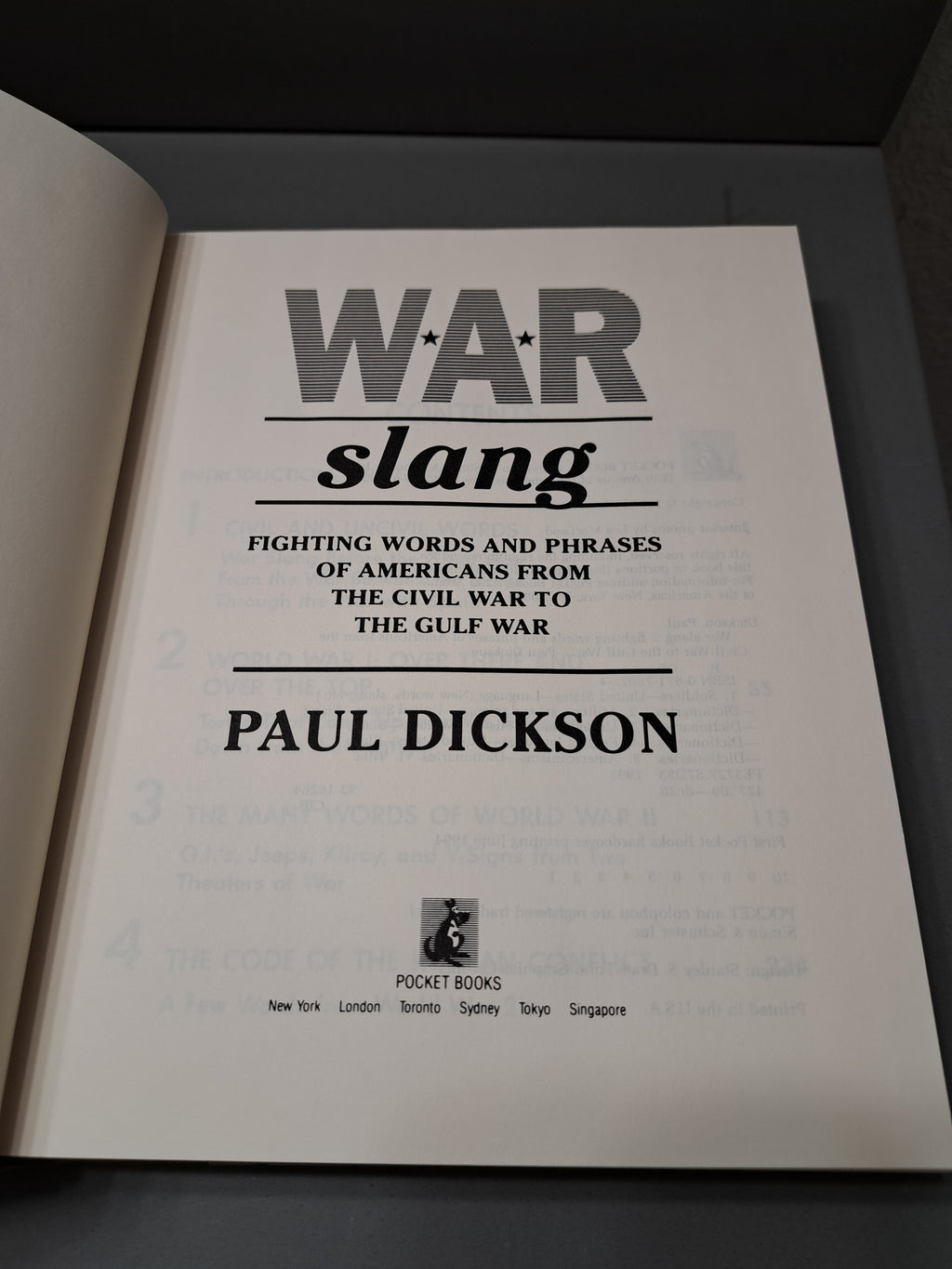 1994 first edition of War Slang by Paul Dickson
