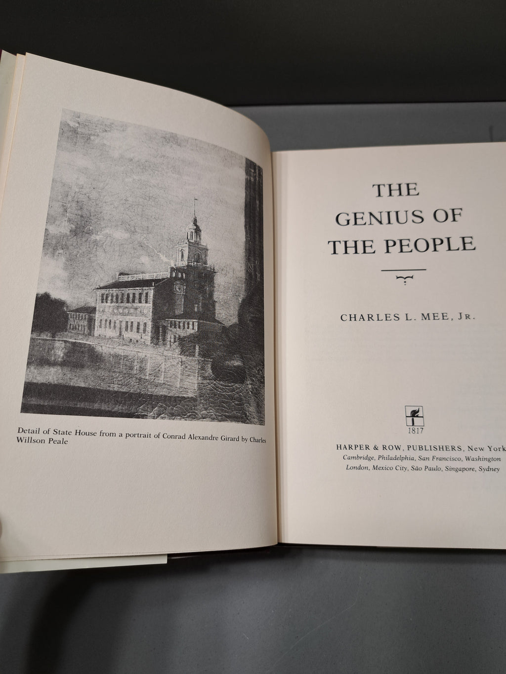 Vintage 1987 first edition of The Genius of the People by Charles L Mee Jr