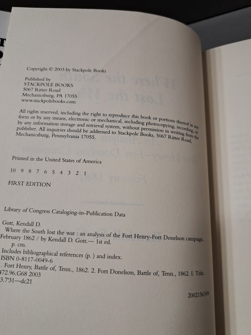 First edition of Where the South Lost the War by Kendall D Gott