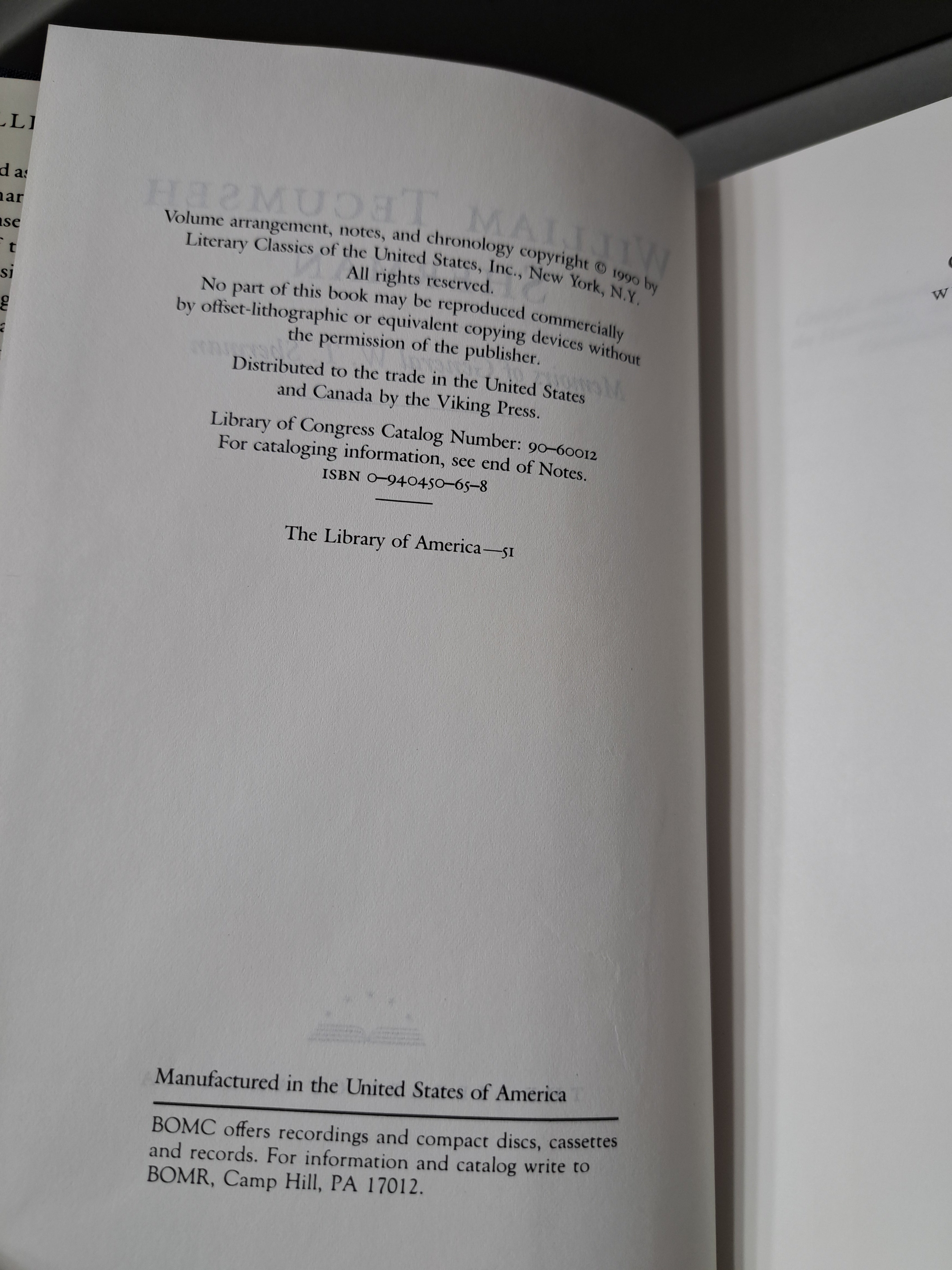 1990 first edition of Sherman: Memoirs of General W.T. Sherman