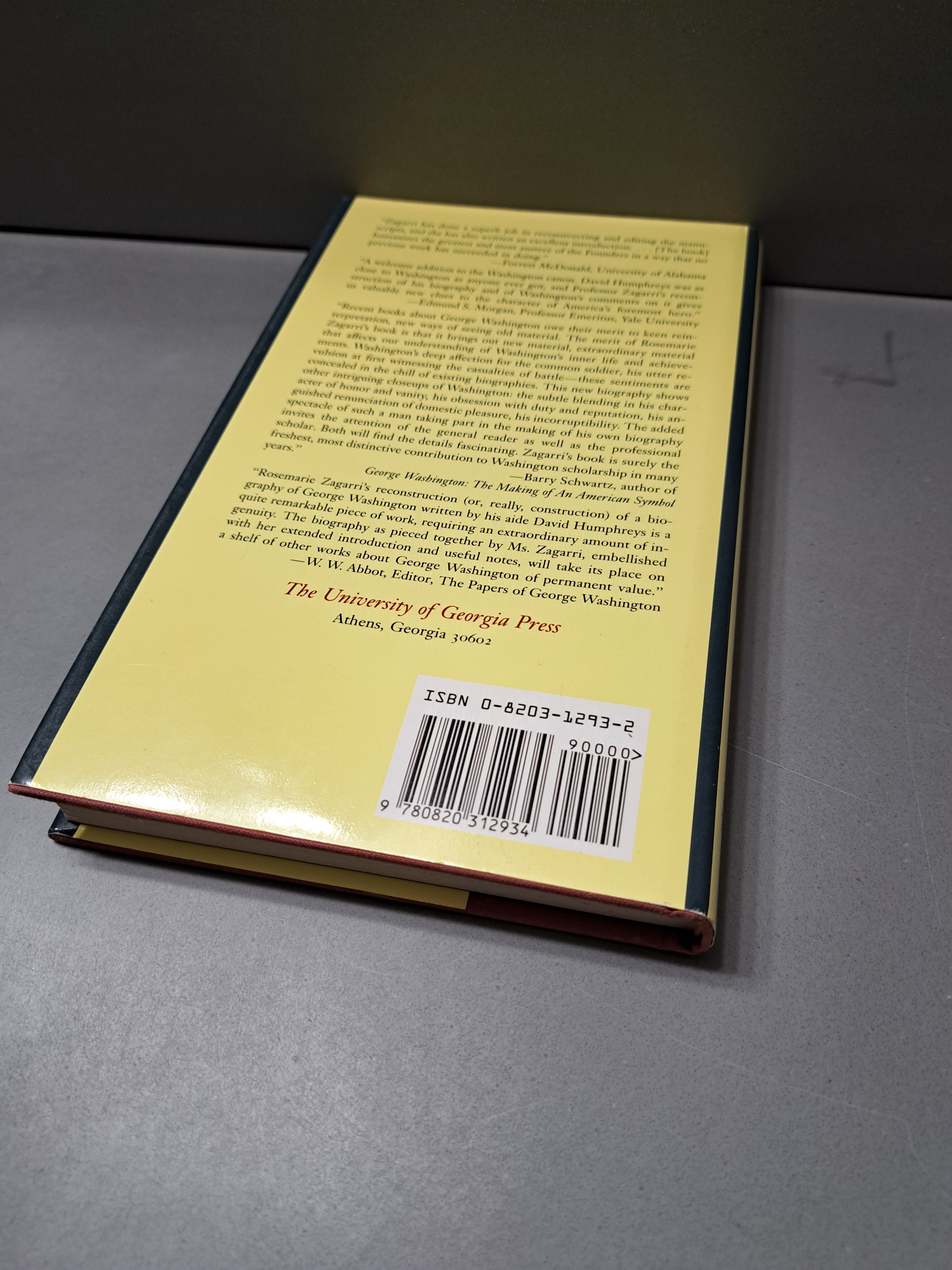 Vintage 1991 first edition of David Humphrey's "Life of General Washington" with George Washington's "Remarks"
