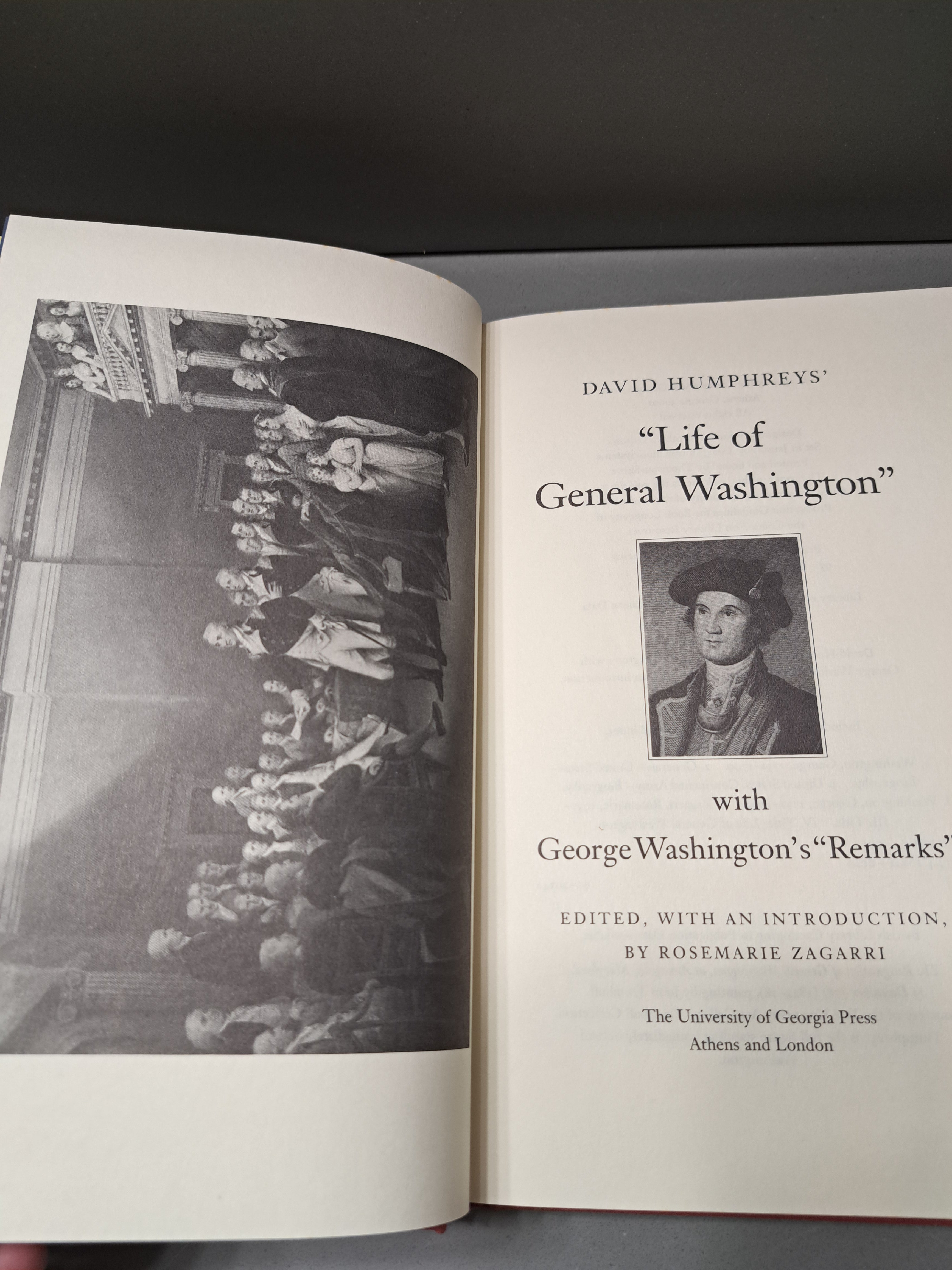 Vintage 1991 first edition of David Humphrey's "Life of General Washington" with George Washington's "Remarks"