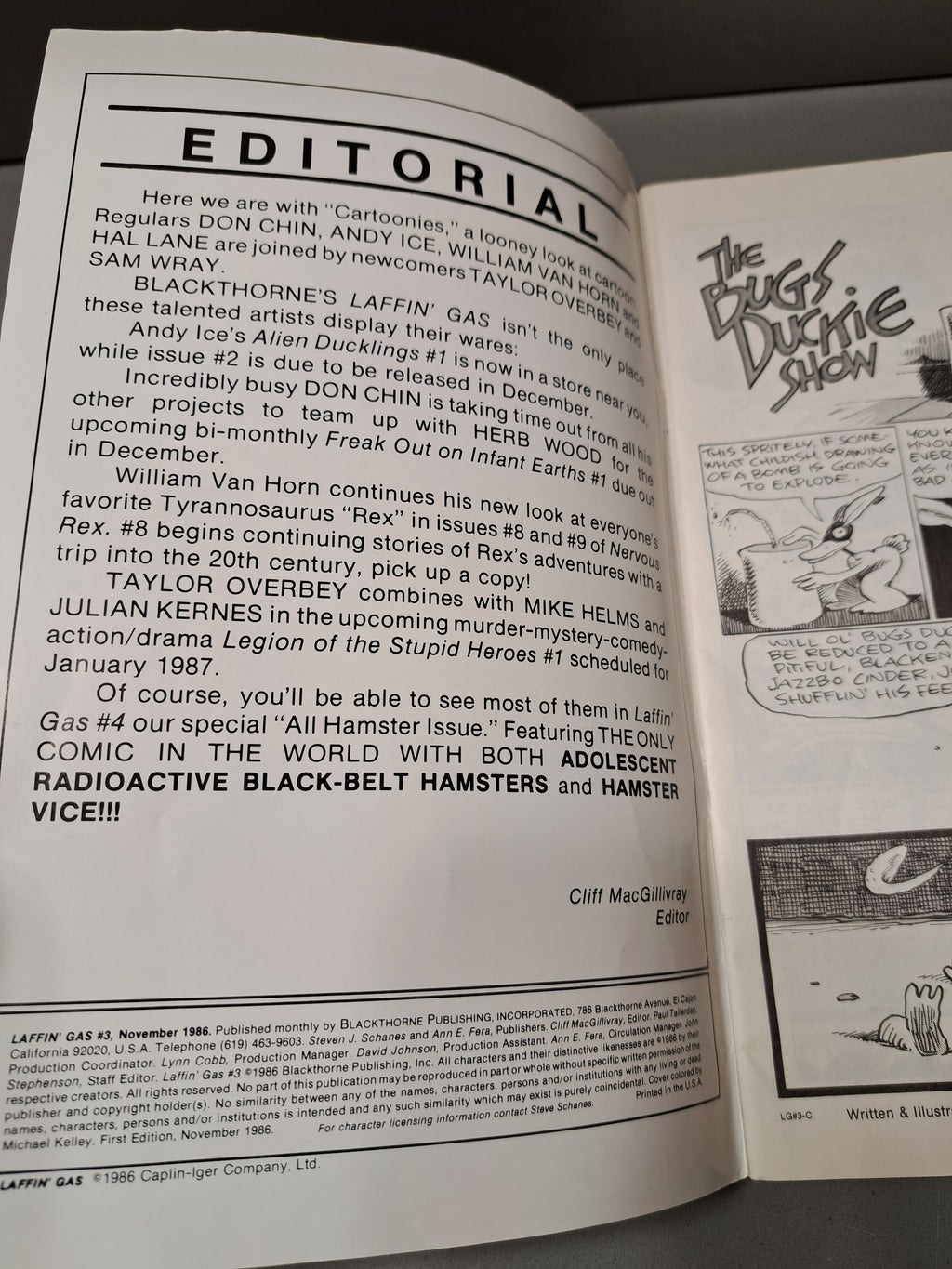 Vintage 1986 comic Laffin' Gas #3 Cartoonies