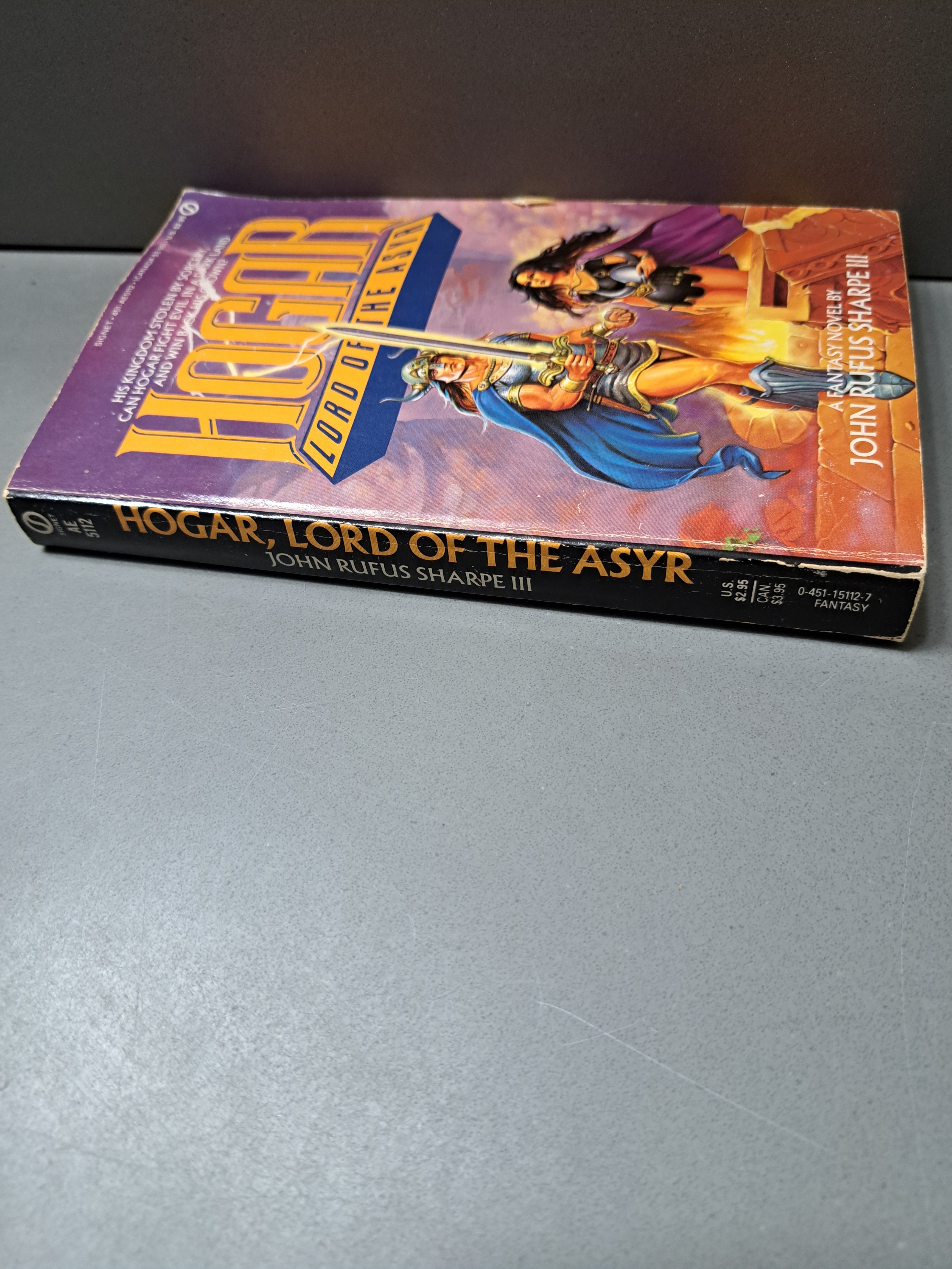 Vintage 1987 first edition of Hogar, Lord of the Asyr by John Rufus Sharpe III