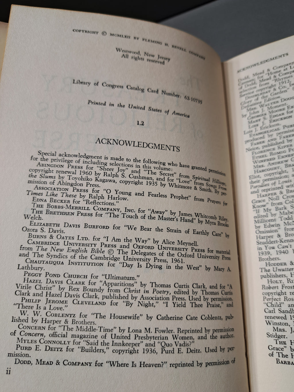 Vintage The Treasury of Religious Verse compiled by Donald T Kauffman