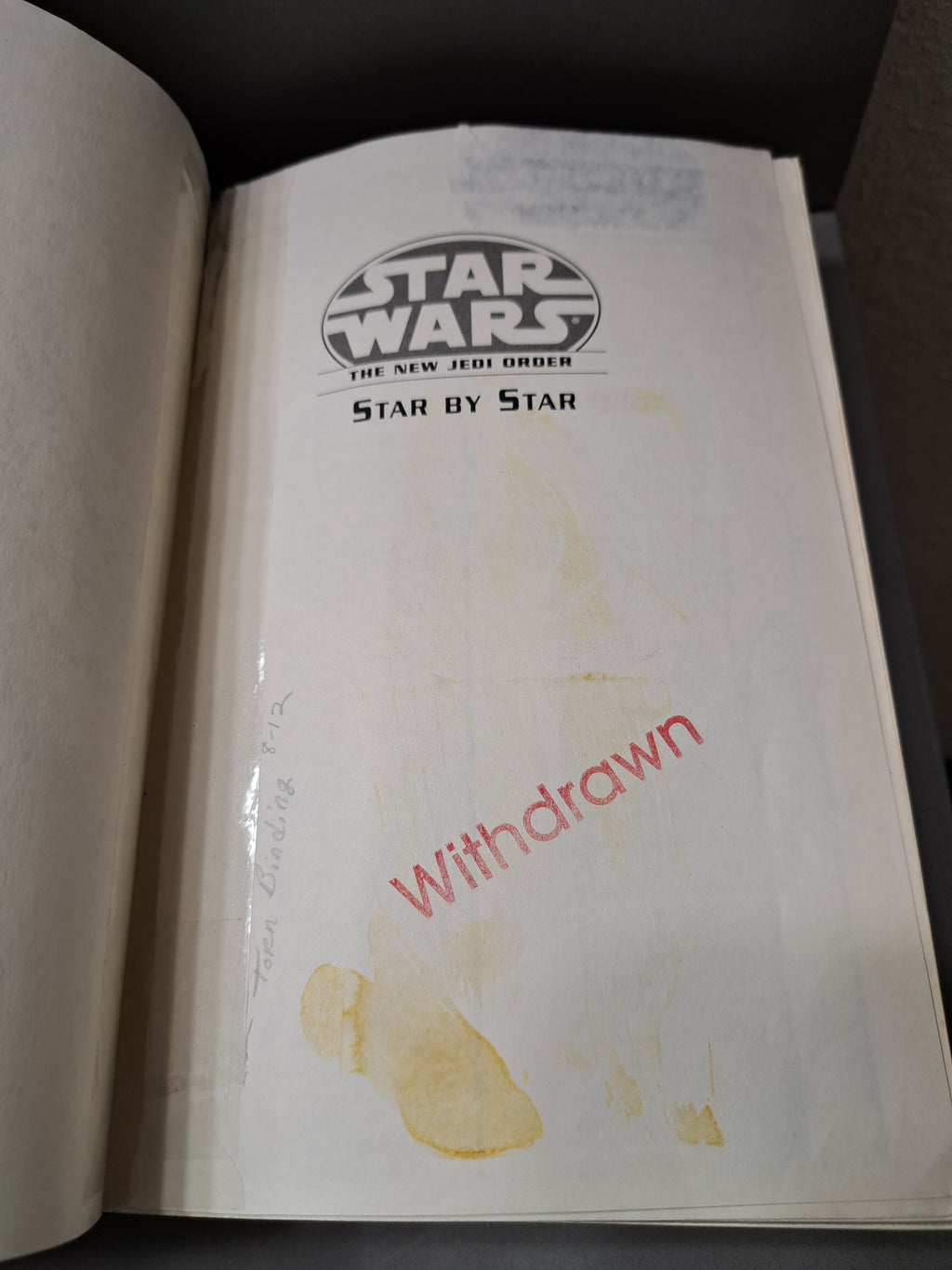 First edition of Star Wars: The New Jedi Order, Star by Star by Troy Denning