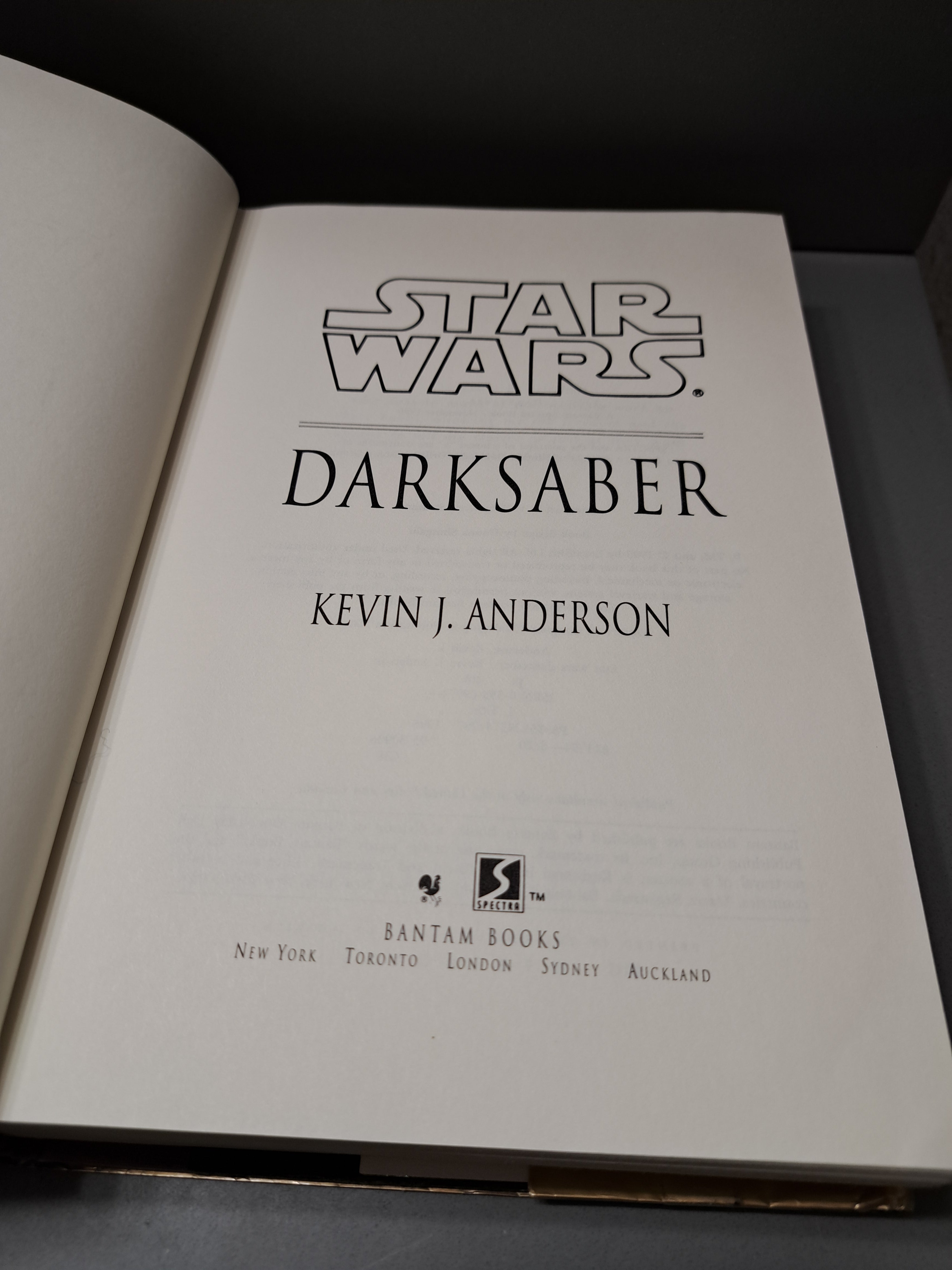 1995 First edition of Star Wars: Darksaber by Kevin J Anderson