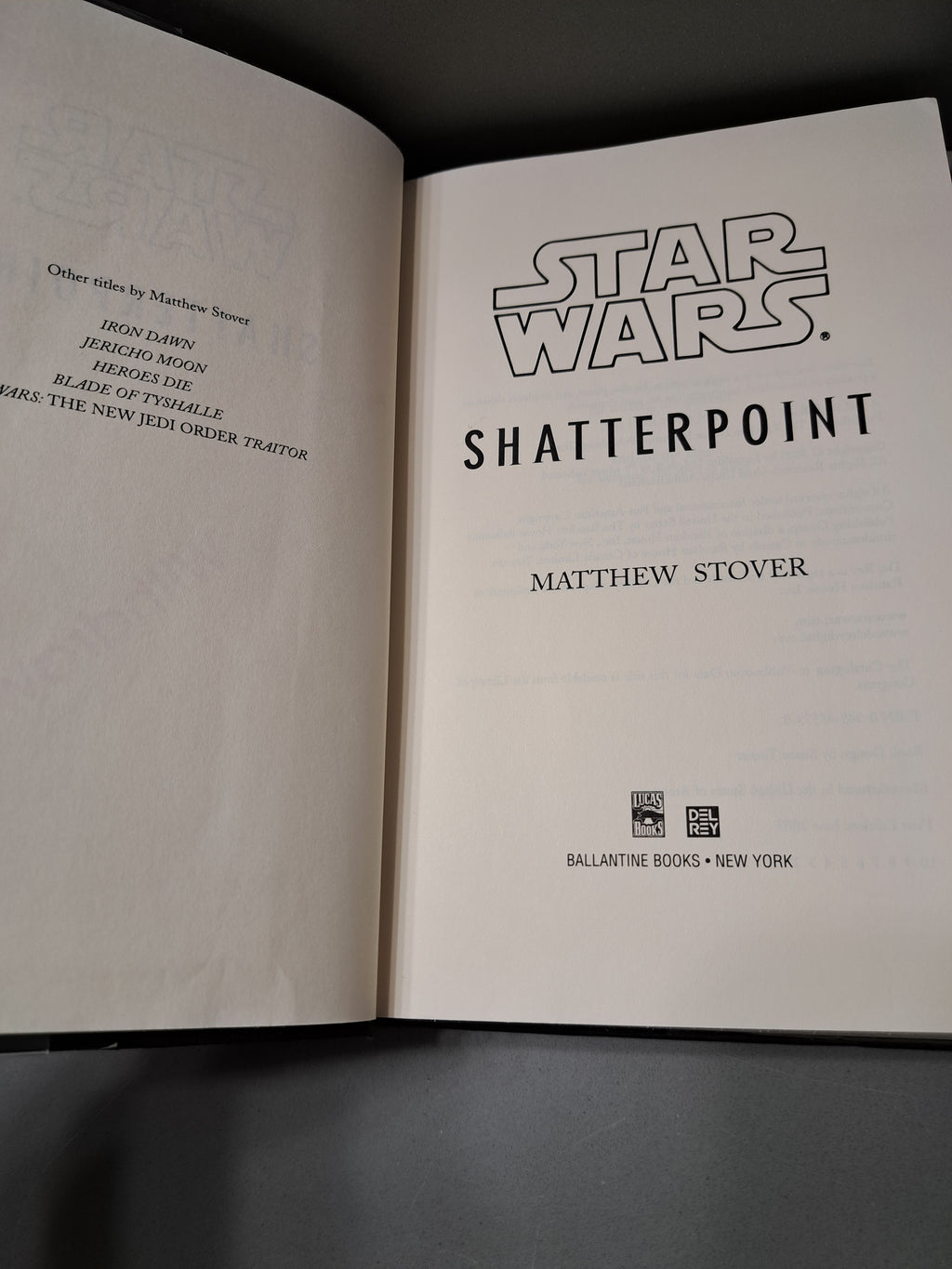 First edition of Star Wars: Shatterpoint by Matthew Stover