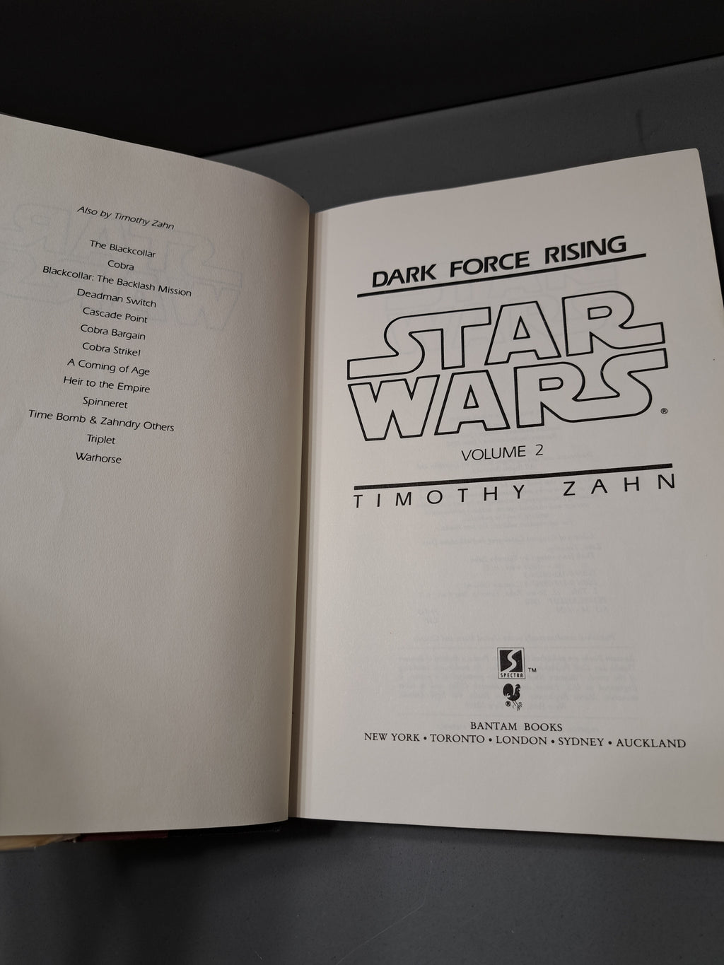 Vintage 1992 first edition of Star Wars: Dark Force Rising Vol 2 by Timothy Zahn