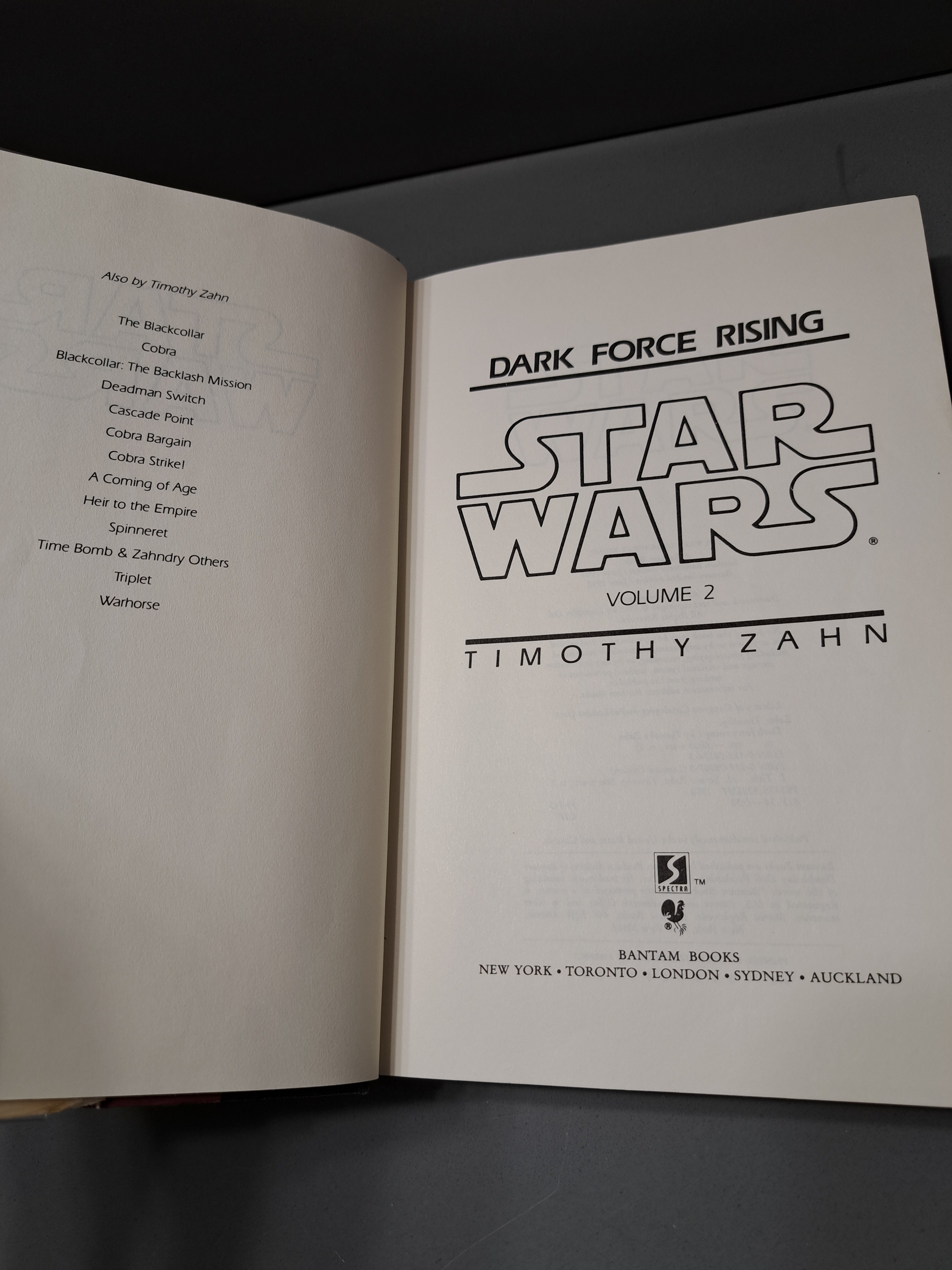 Vintage 1992 first edition of Star Wars: Dark Force Rising Vol 2 by Timothy Zahn