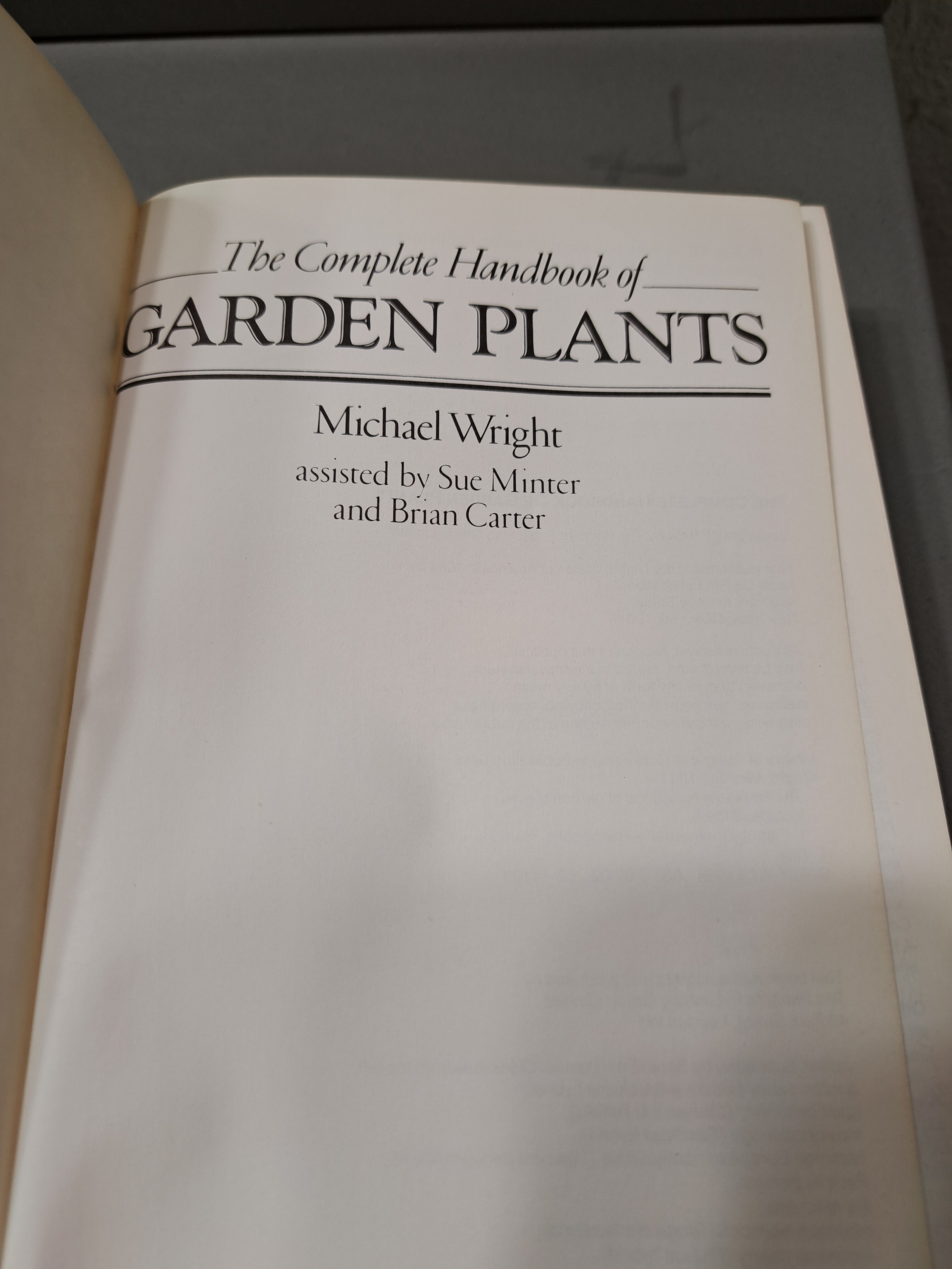 Vintage 1984 first edition of The Complete Handbook of Garden Plants by Michael Wright